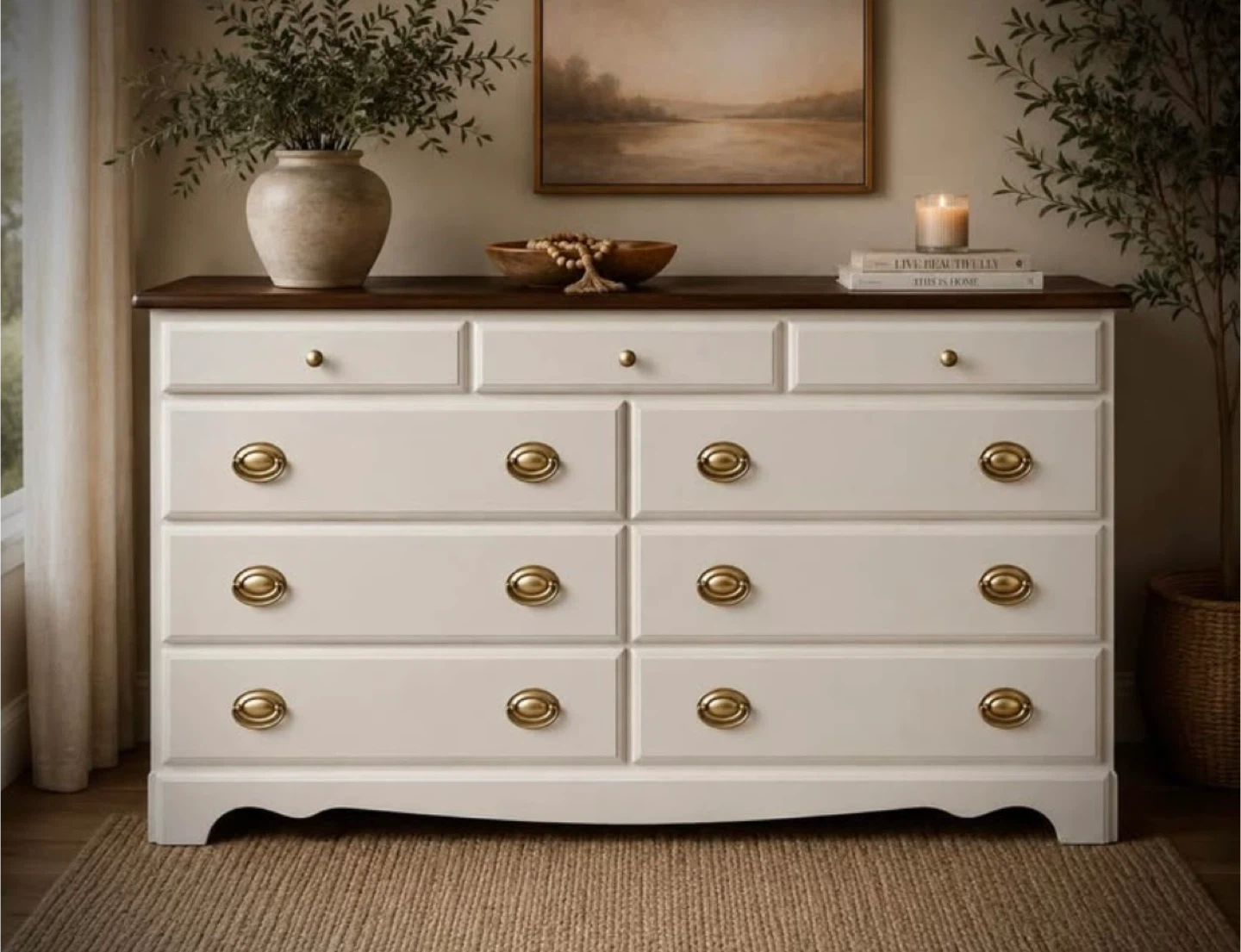 Solid Wood 6-Drawer Dresser | Professionally Refinished - photo 2