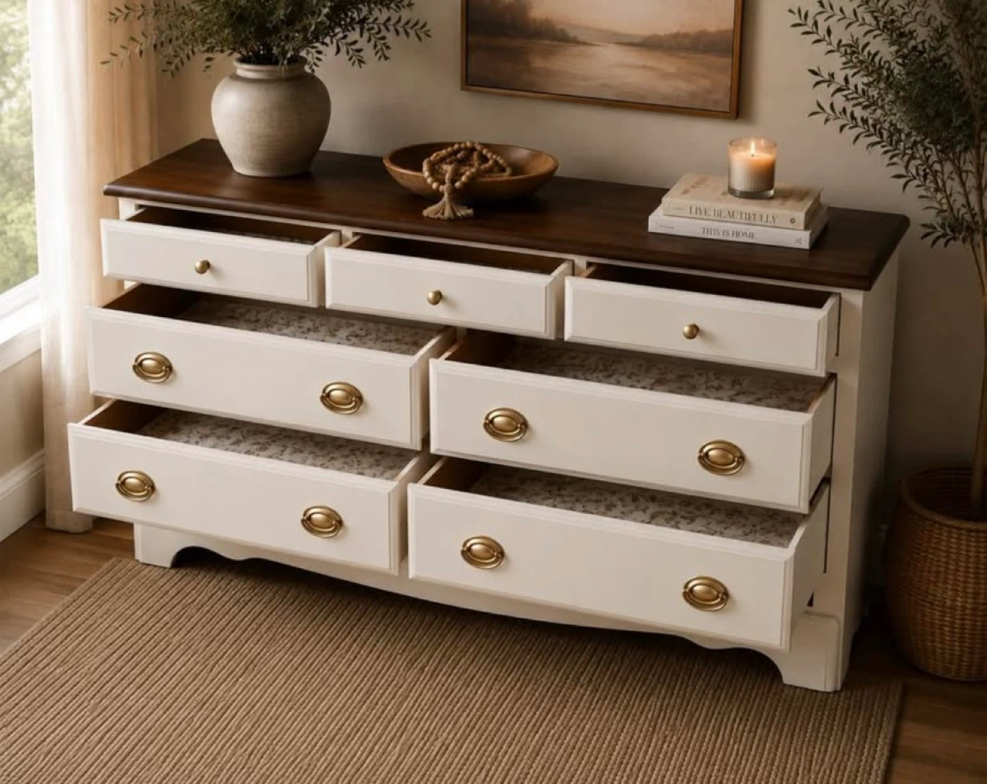 Solid Wood 6-Drawer Dresser | Professionally Refinished - photo 4