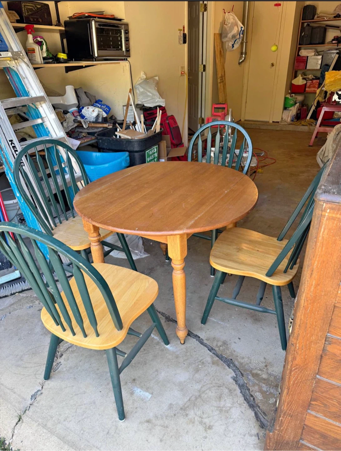 Round Wooden Dining Table with 3 Chairs