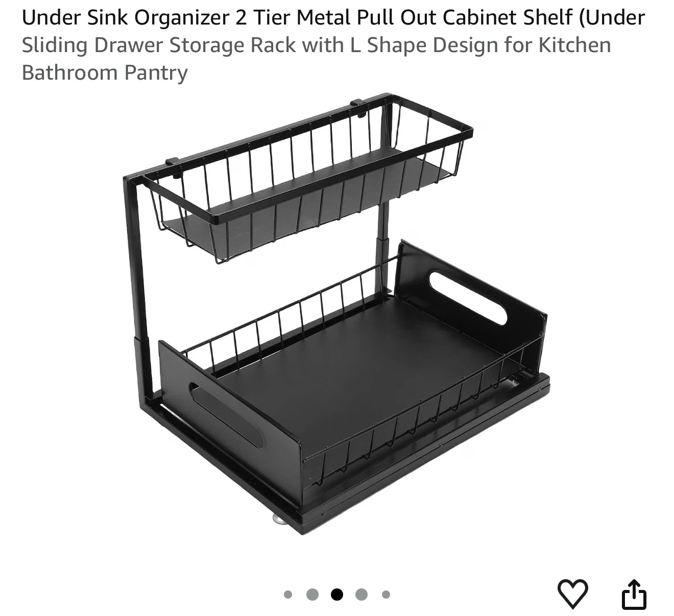 2-Tier Under Sink Sliding Storage Rack