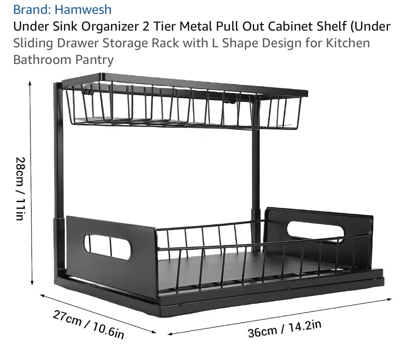 2-Tier Under Sink Sliding Storage Rack - photo 2