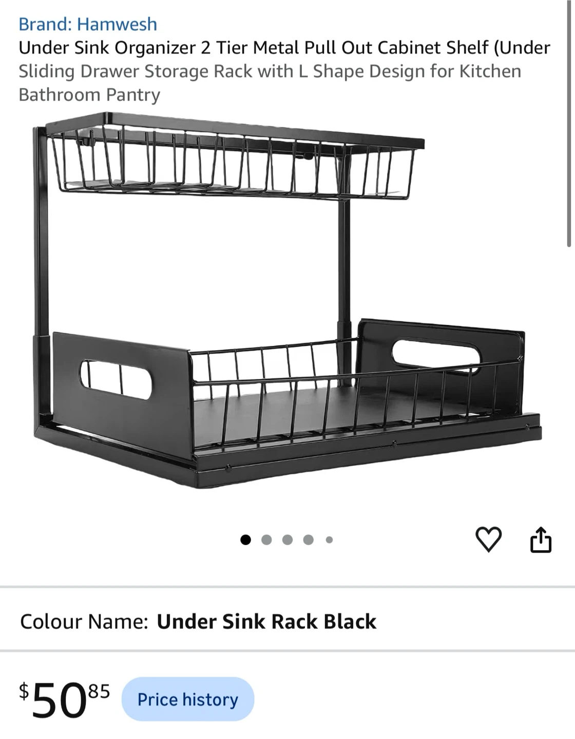 2-Tier Under Sink Sliding Storage Rack - photo 3