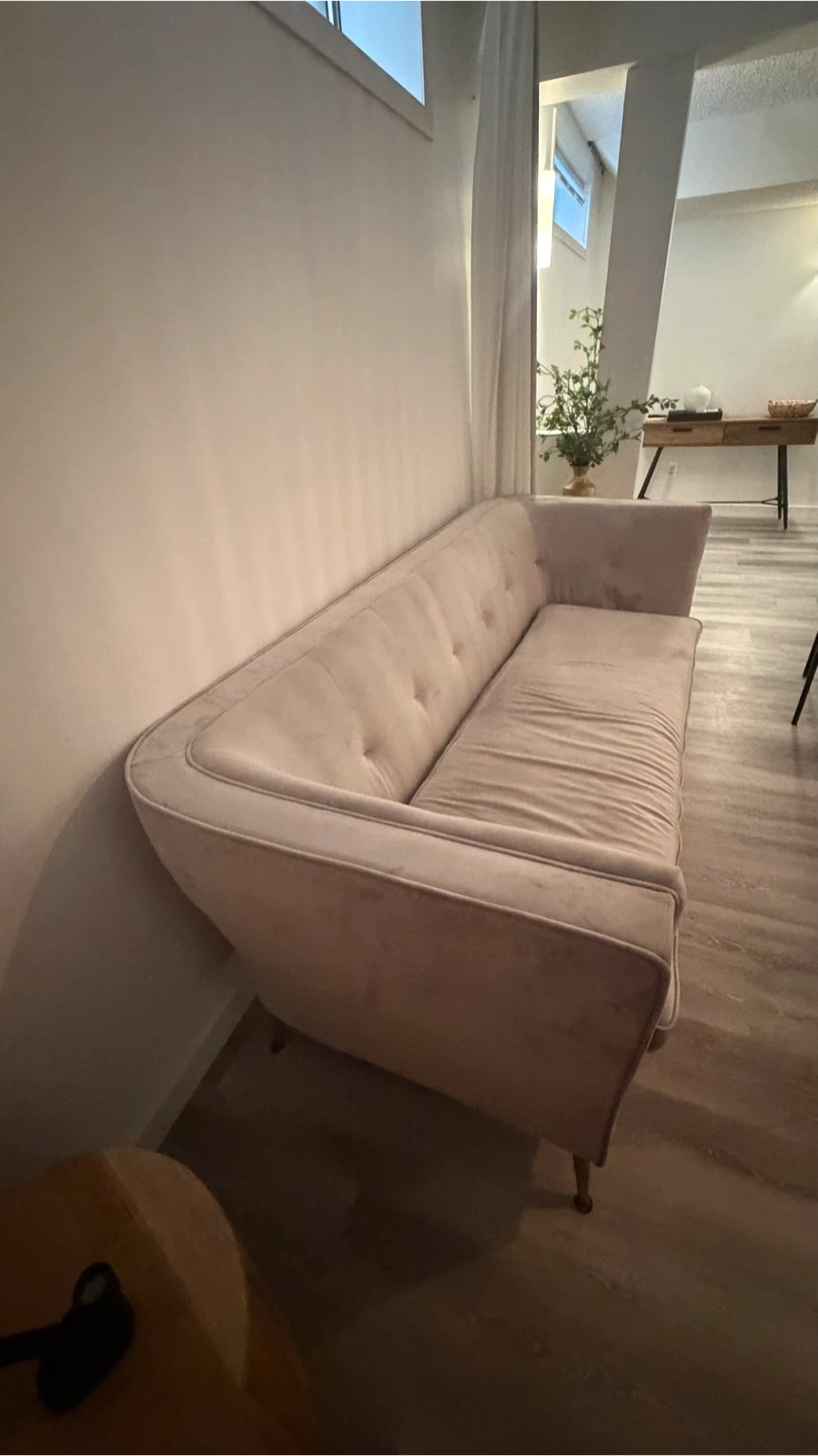 Velvet mid-century modern sofa - photo 2