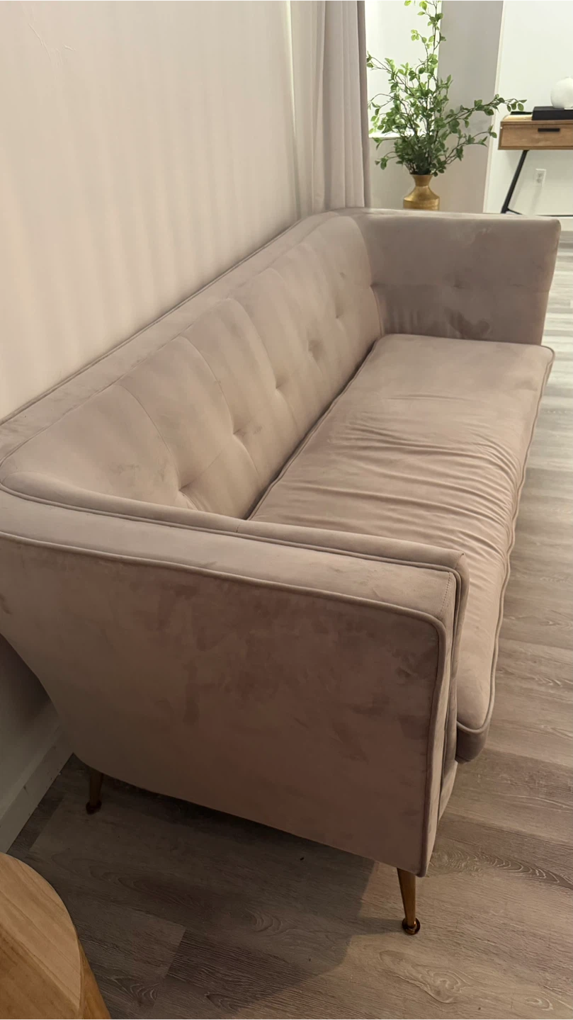Velvet mid-century modern sofa - photo 3