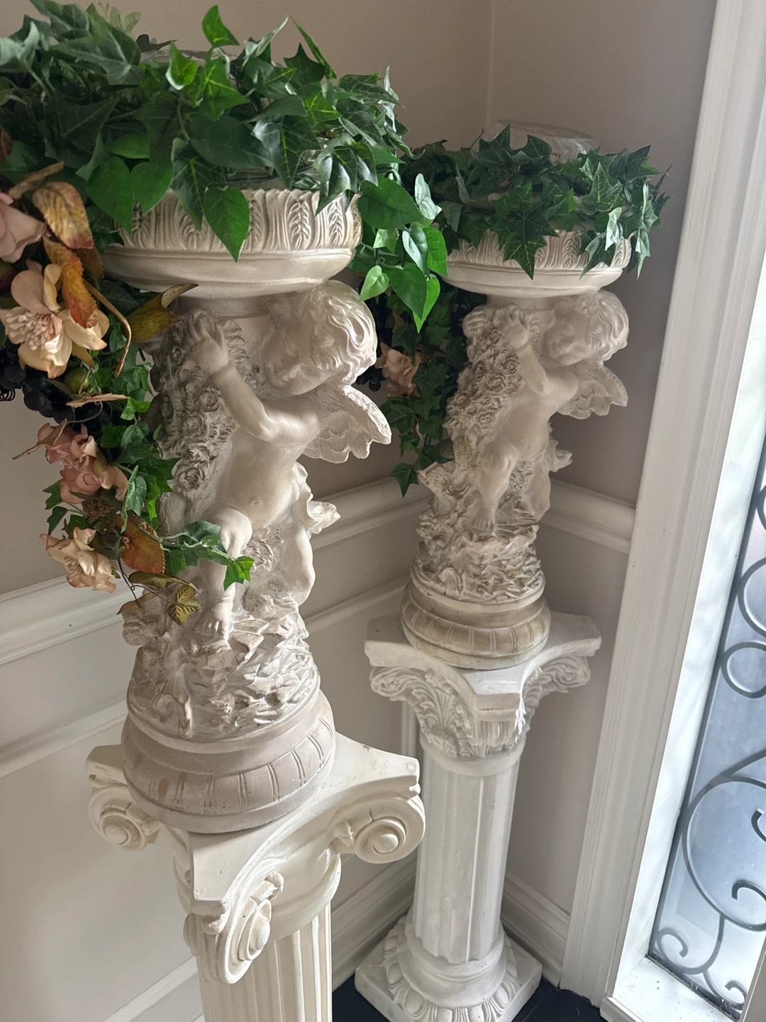 Set of Two Decorative Cherub Plant Stands - photo 2