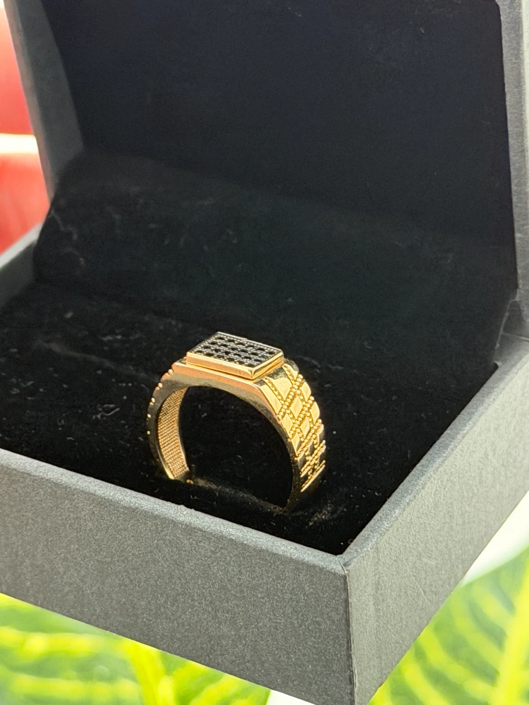100% 14k Gold men's ring with black stone  Size 9🖤5,2gr - photo 4