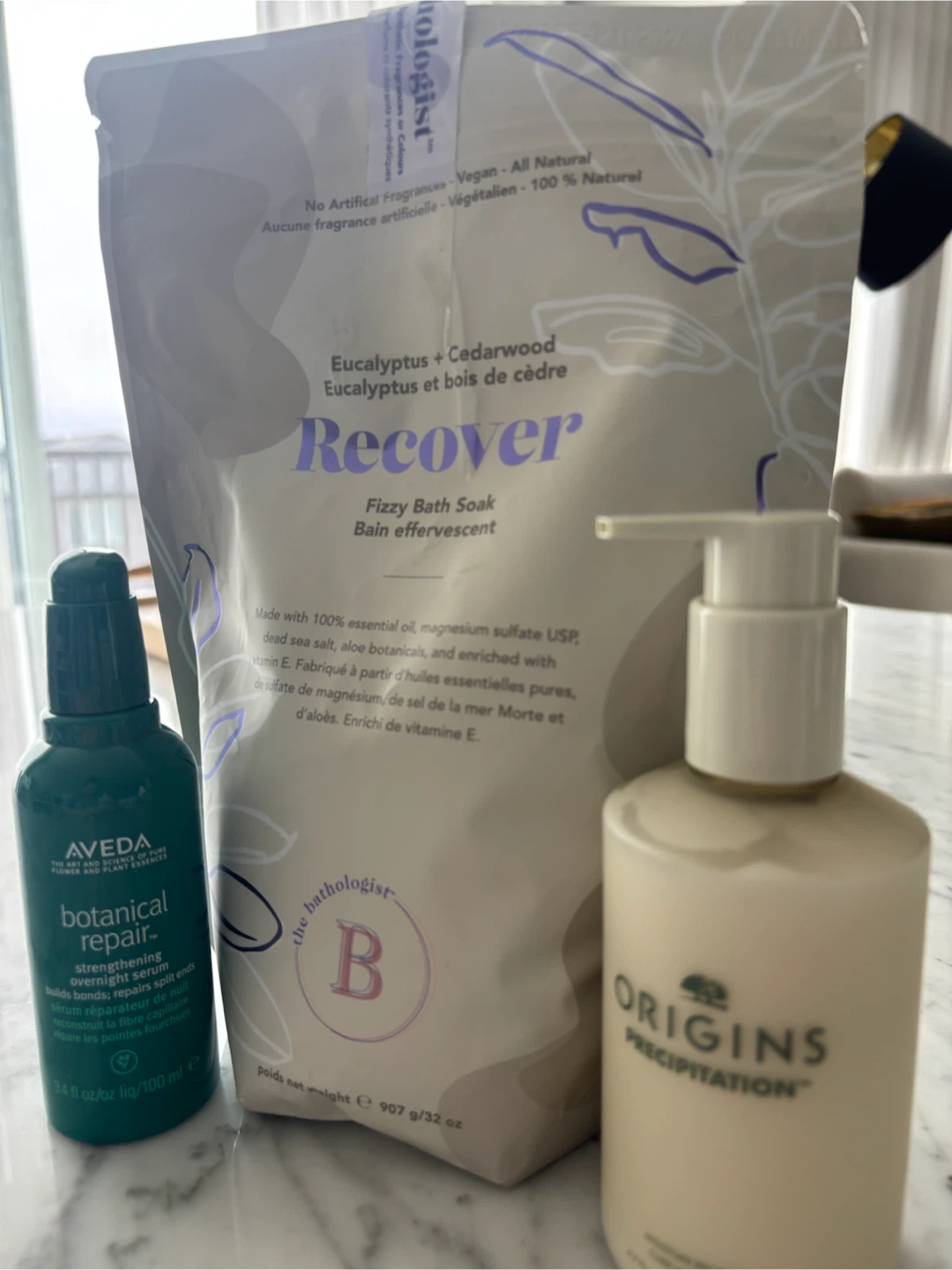 Aveda, The Bathologist, and Origins Skincare Set