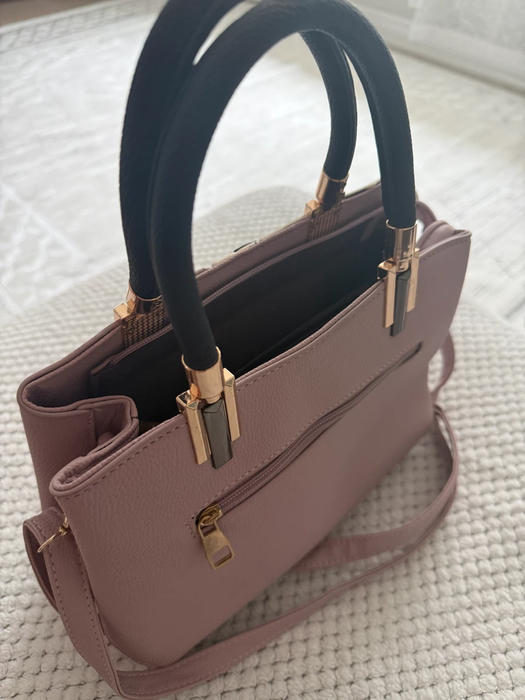 Colorblocked Handbag in Pink, White and Black - photo 2