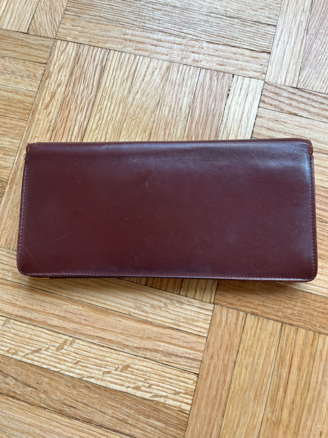 CARTIER Leather Bi-Fold Vintage Long Wallet Bordeaux Burgundy - photo 5