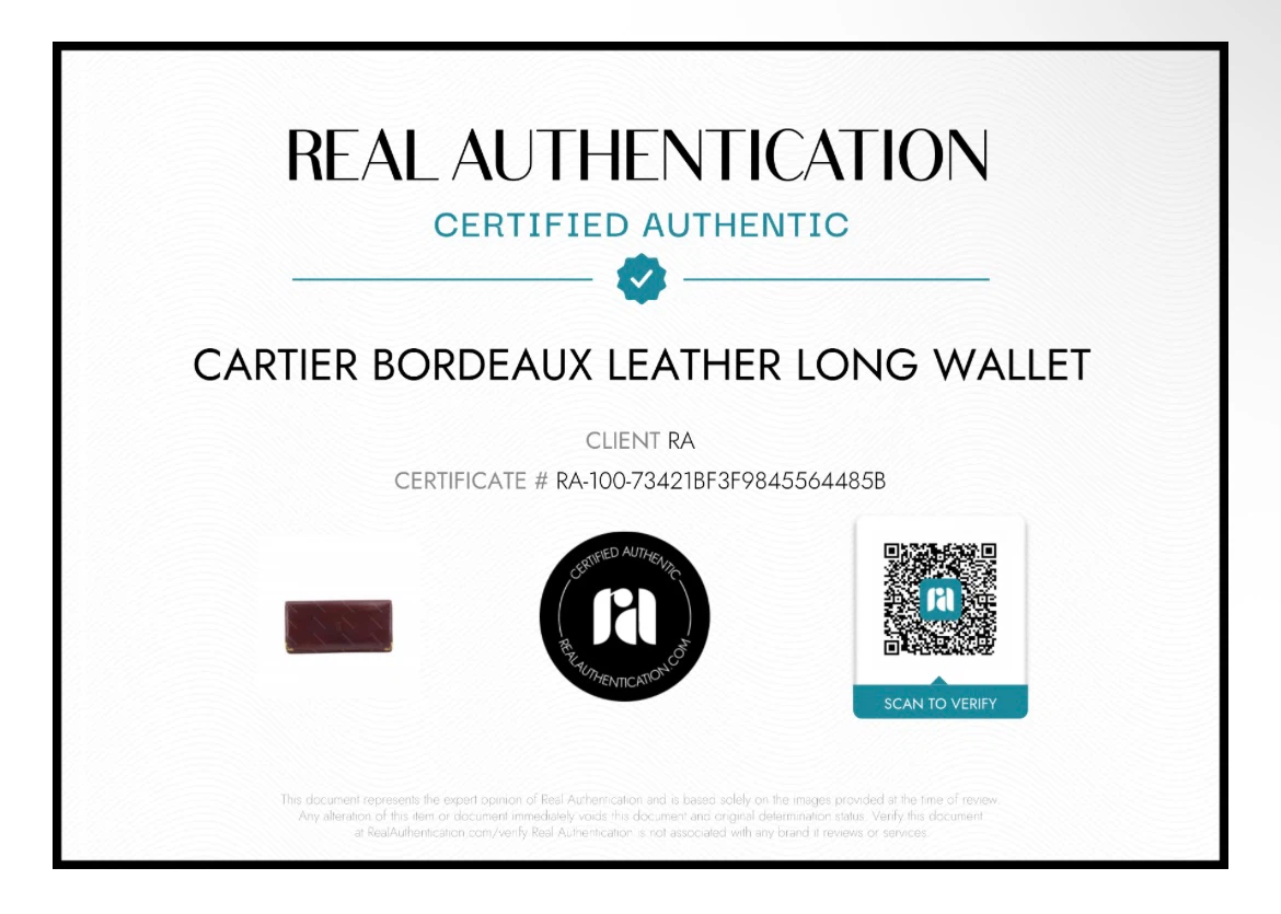CARTIER Leather Bi-Fold Vintage Long Wallet Bordeaux Burgundy - photo 3