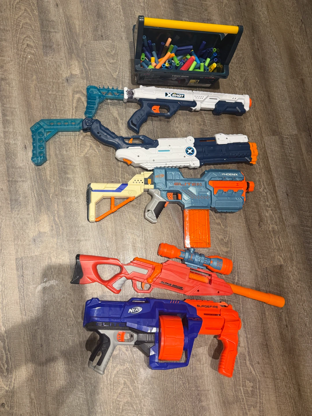 Assorted Nerf and X-Shot Blasters with Foam Darts