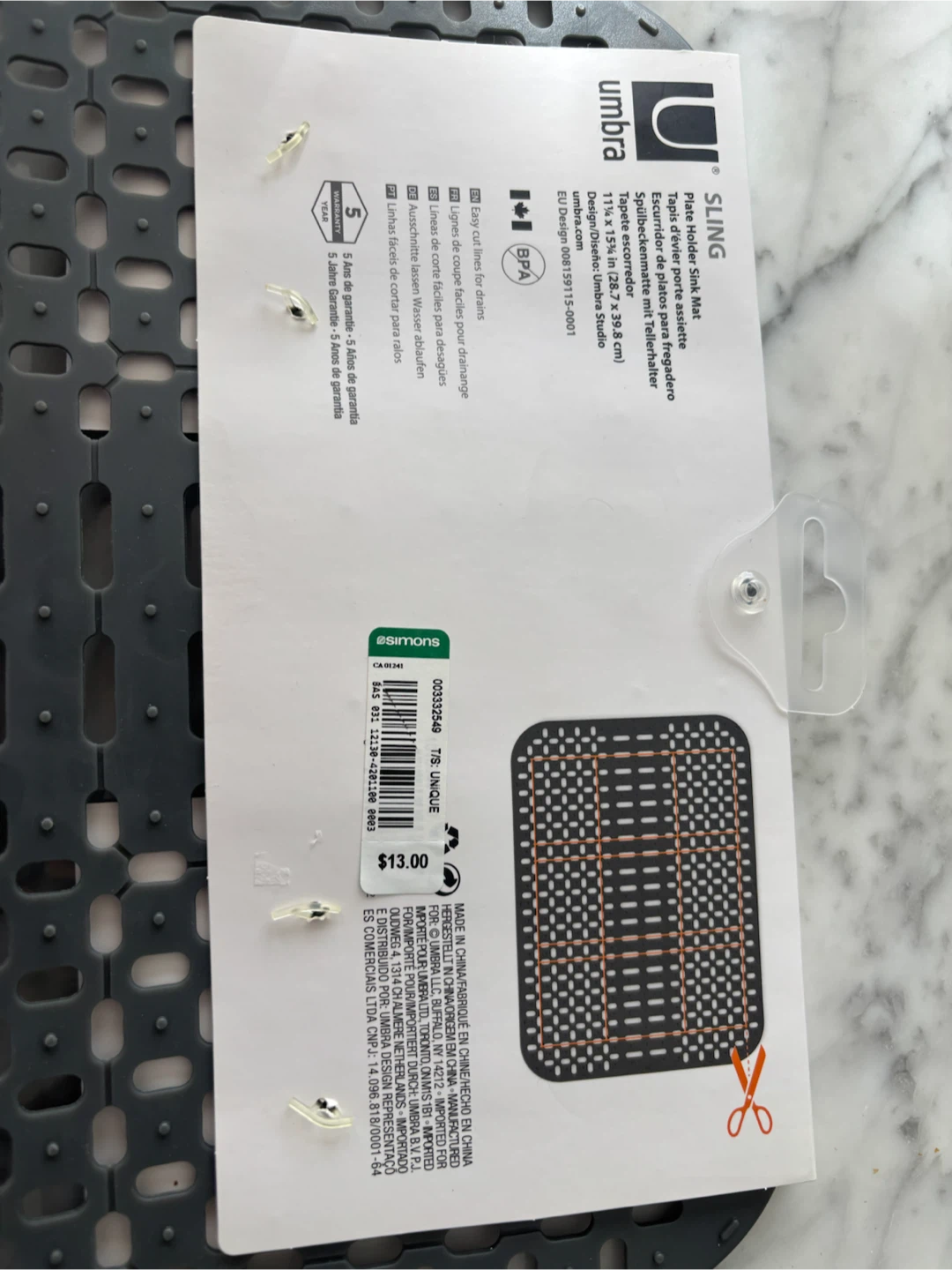 Umbra Sling Plate Holder Sink Mat - photo 3