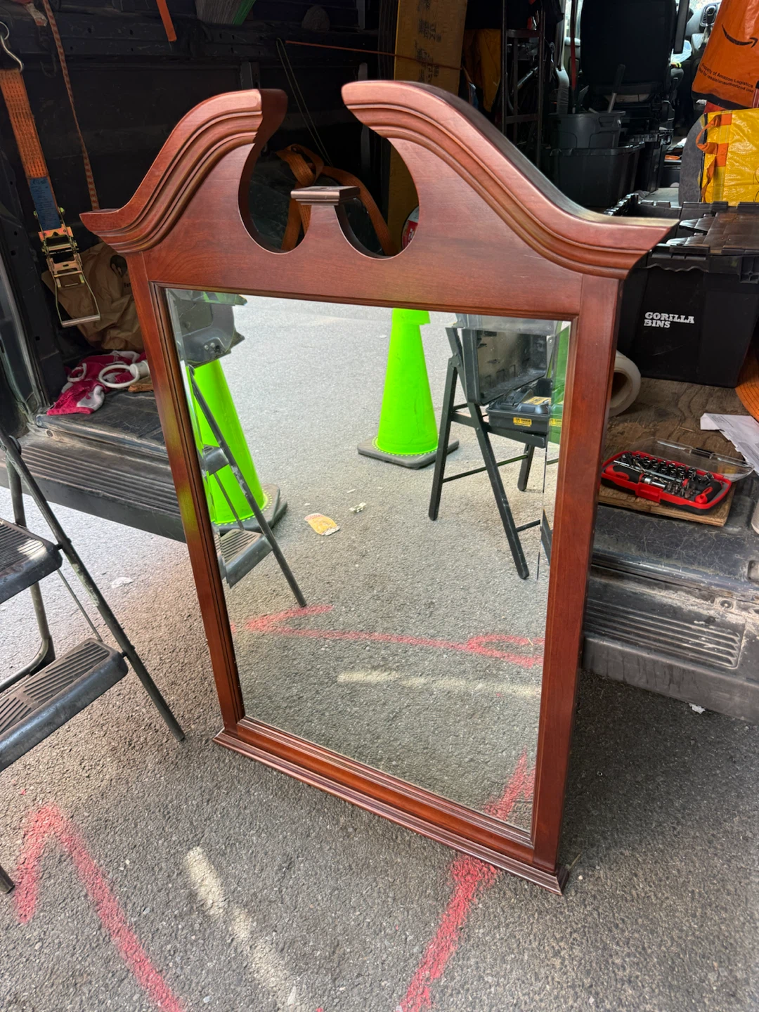 Large Traditional Wood Framed Wall Mirror – 50” × 34” - photo 2