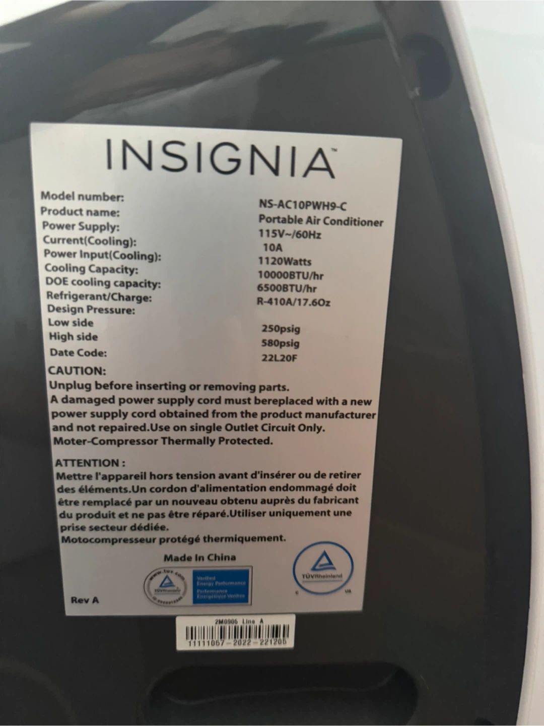 [90% USED!] Insignia - Portable Air Conditioner 450 Sq. Ft. - photo 4