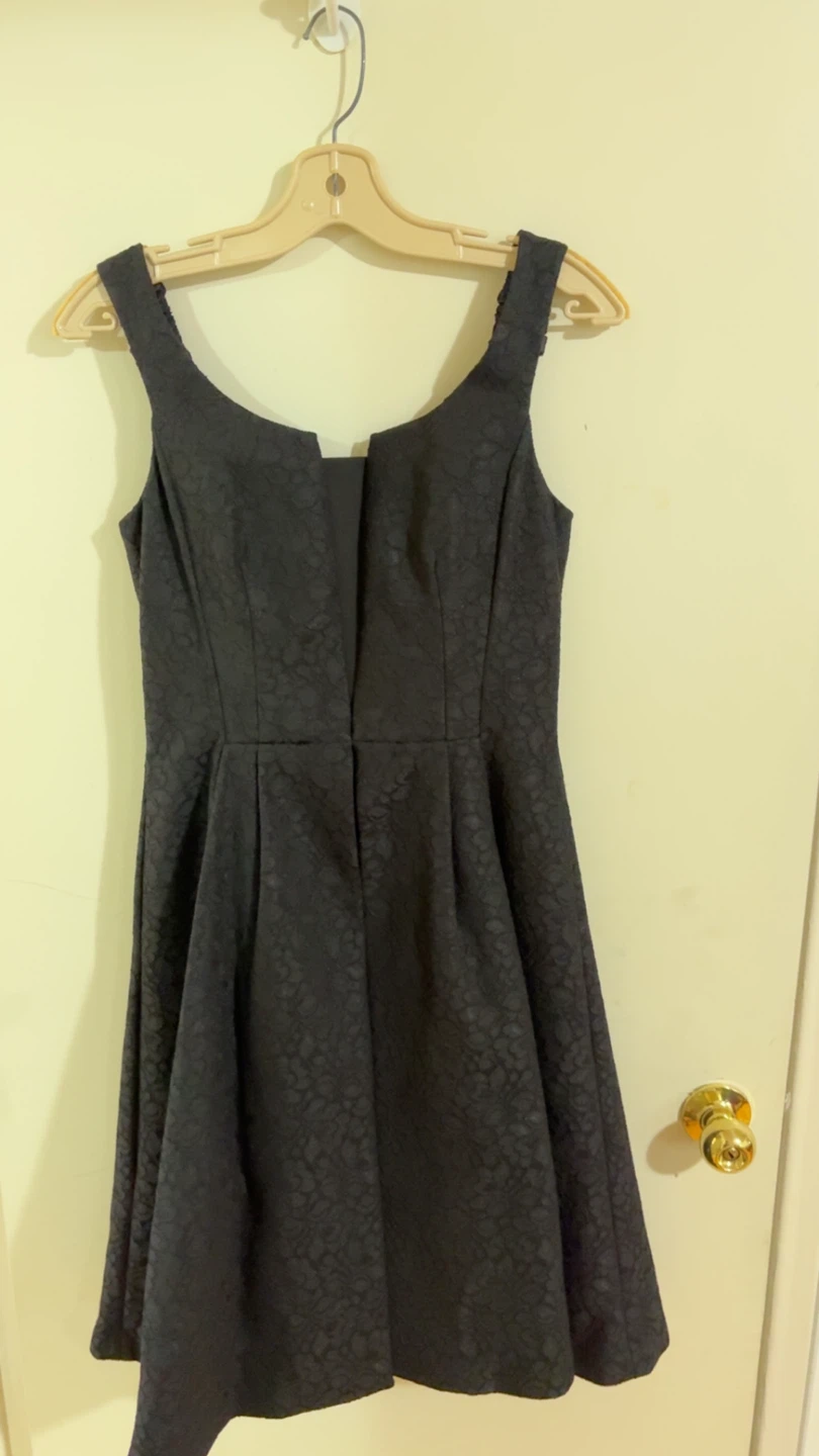 Black Textured Sleeveless Dress