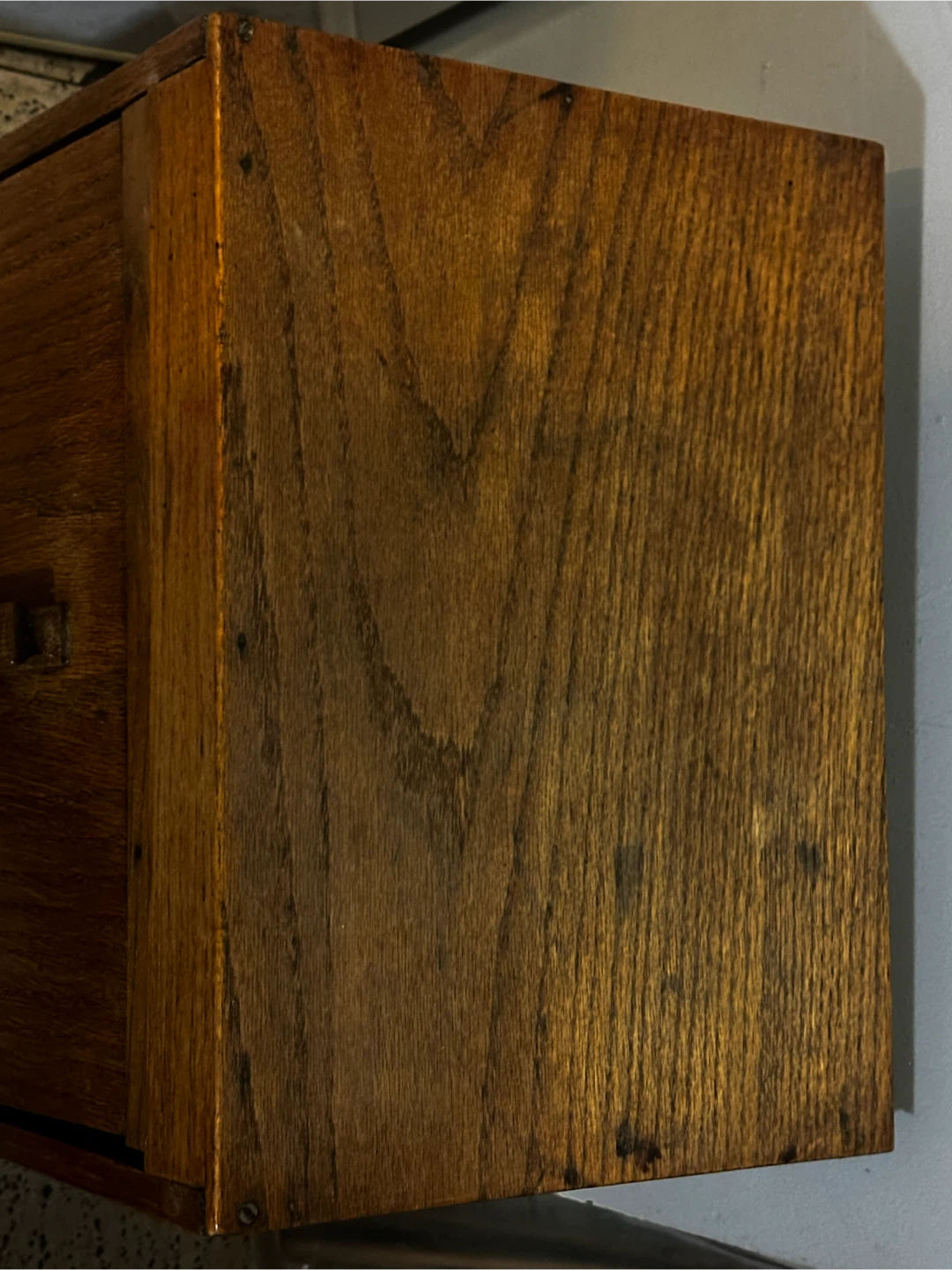 Antique oak wooden tilt bin potatoes, onion,root veggies - photo 3