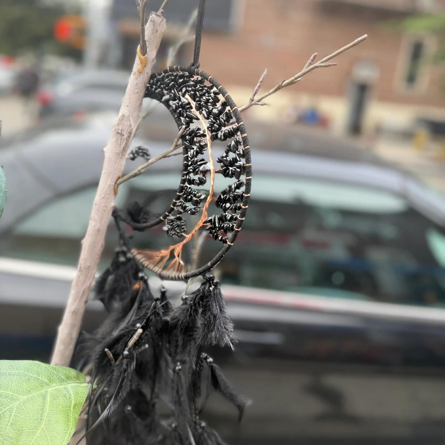 Black Crescent Moon Dreamcatcher - photo 3