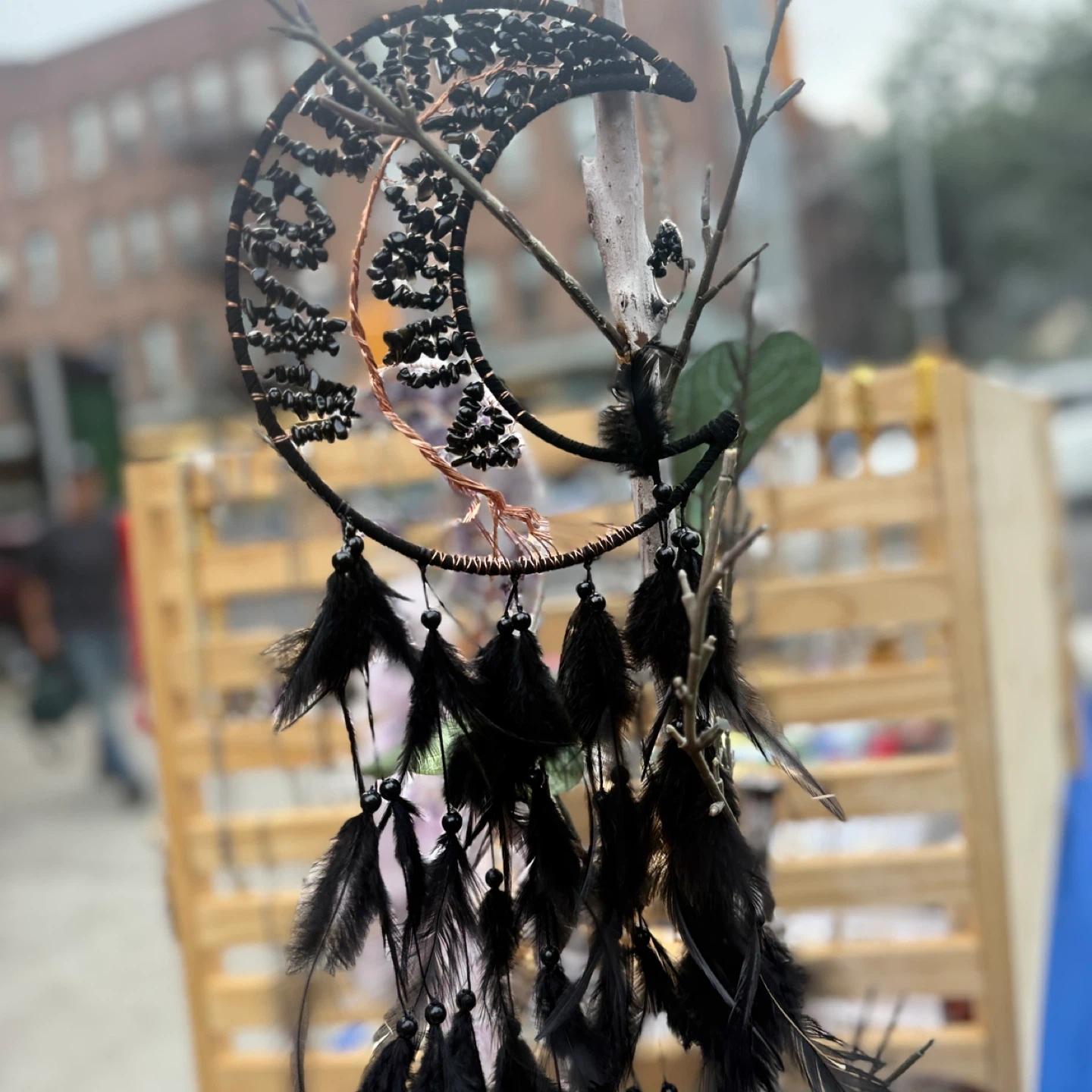 Black Crescent Moon Dreamcatcher - photo 4