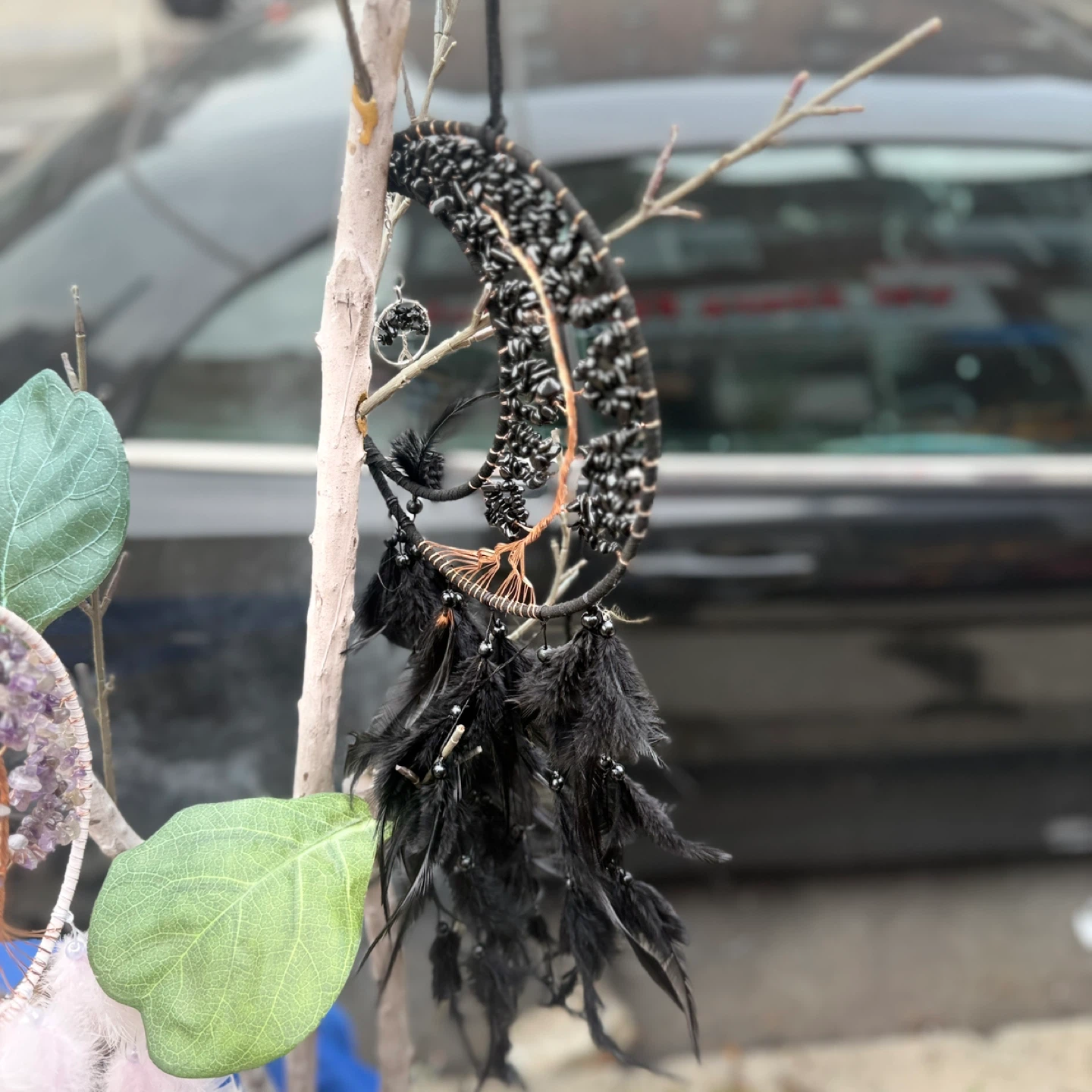 Black Crescent Moon Dreamcatcher - photo 2