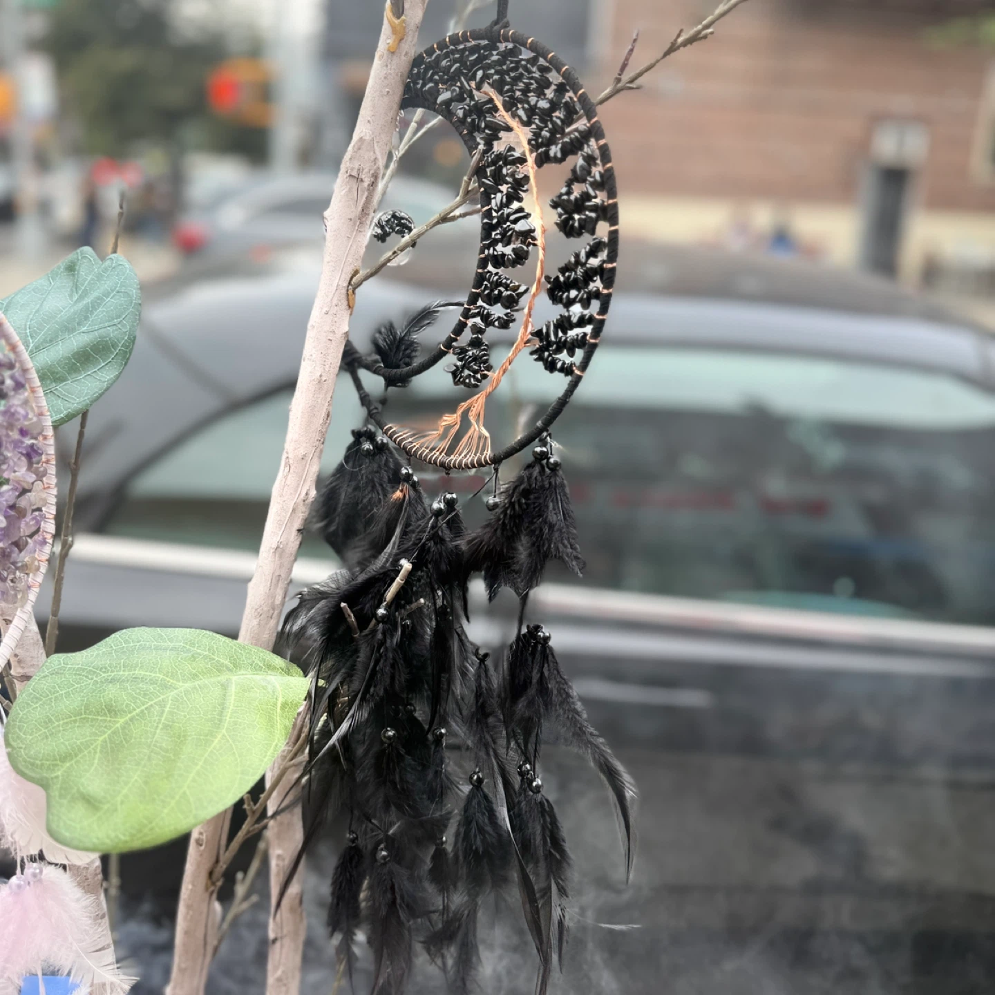 Black Crescent Moon Dreamcatcher