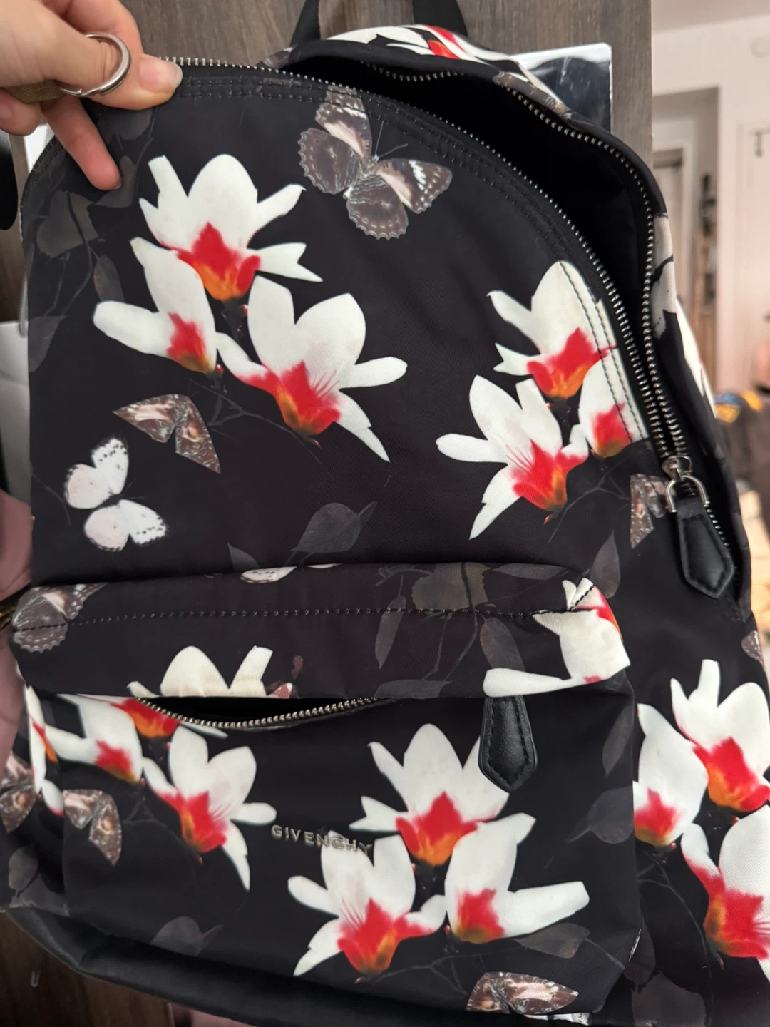 Givenchy Magnolia Moth Print Nylon Backpack - photo 2