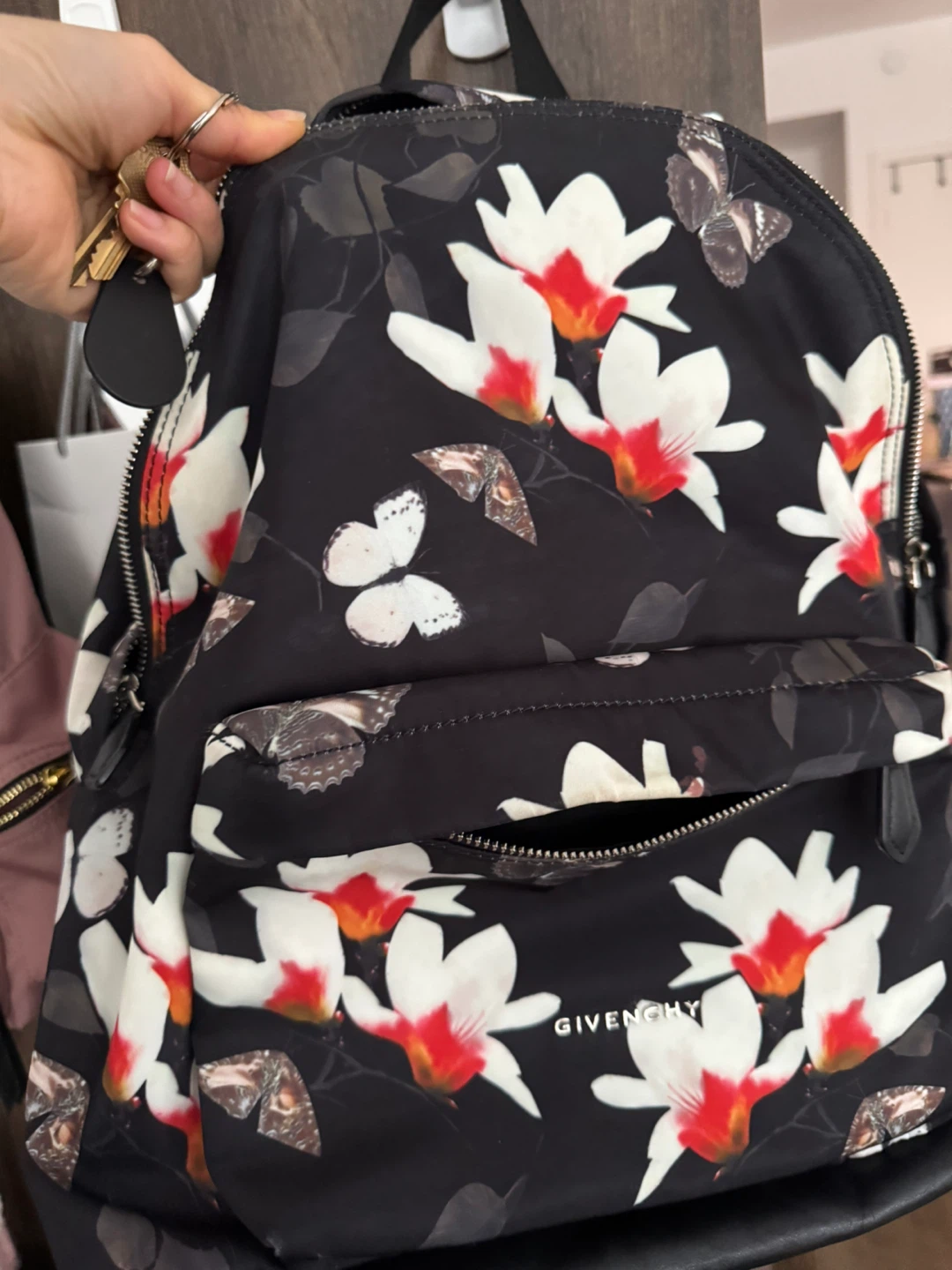 Givenchy Magnolia Moth Print Nylon Backpack - photo 4