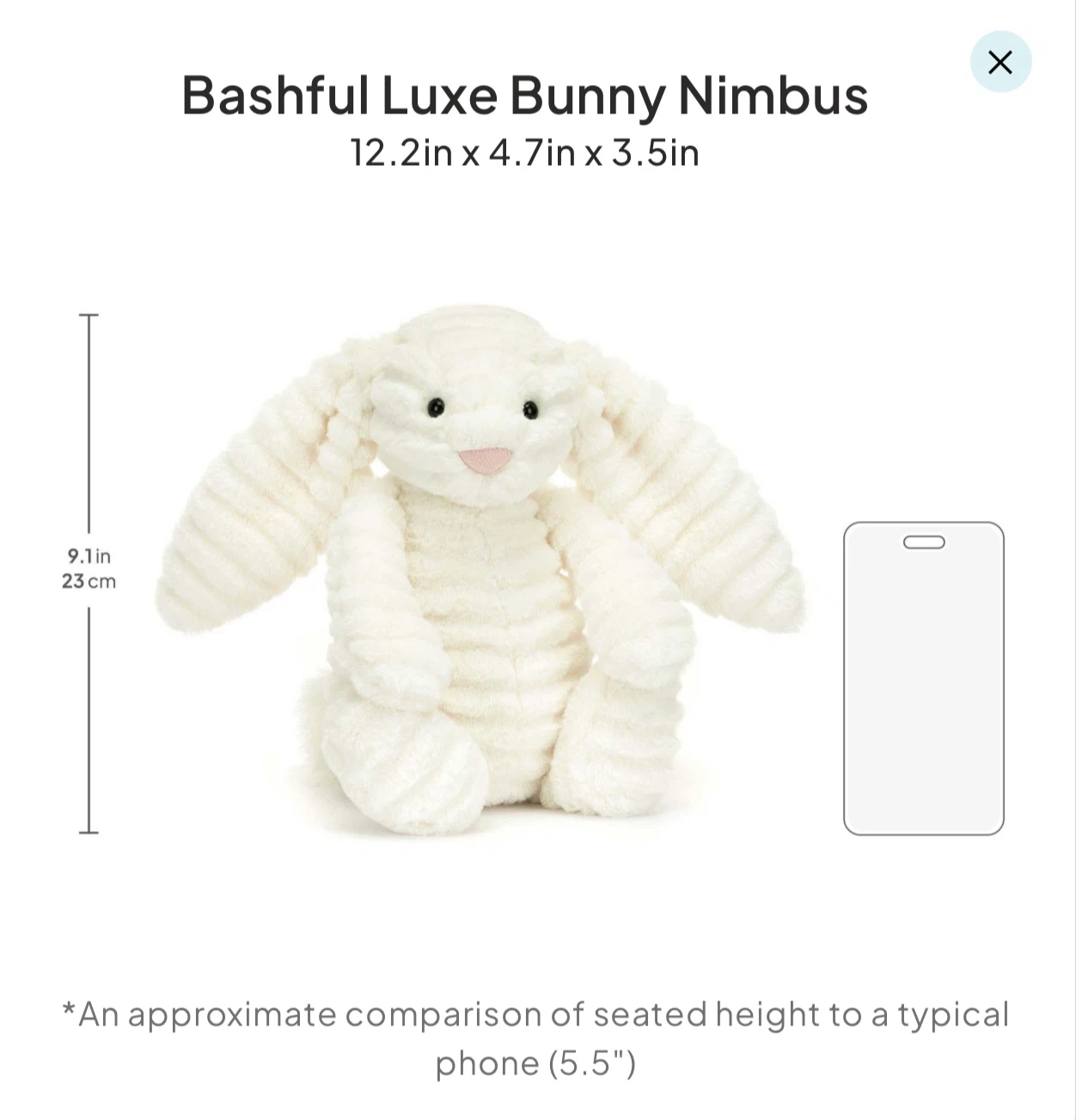 Jellycat Bashful Luxe Bunny Nimbus - photo 5