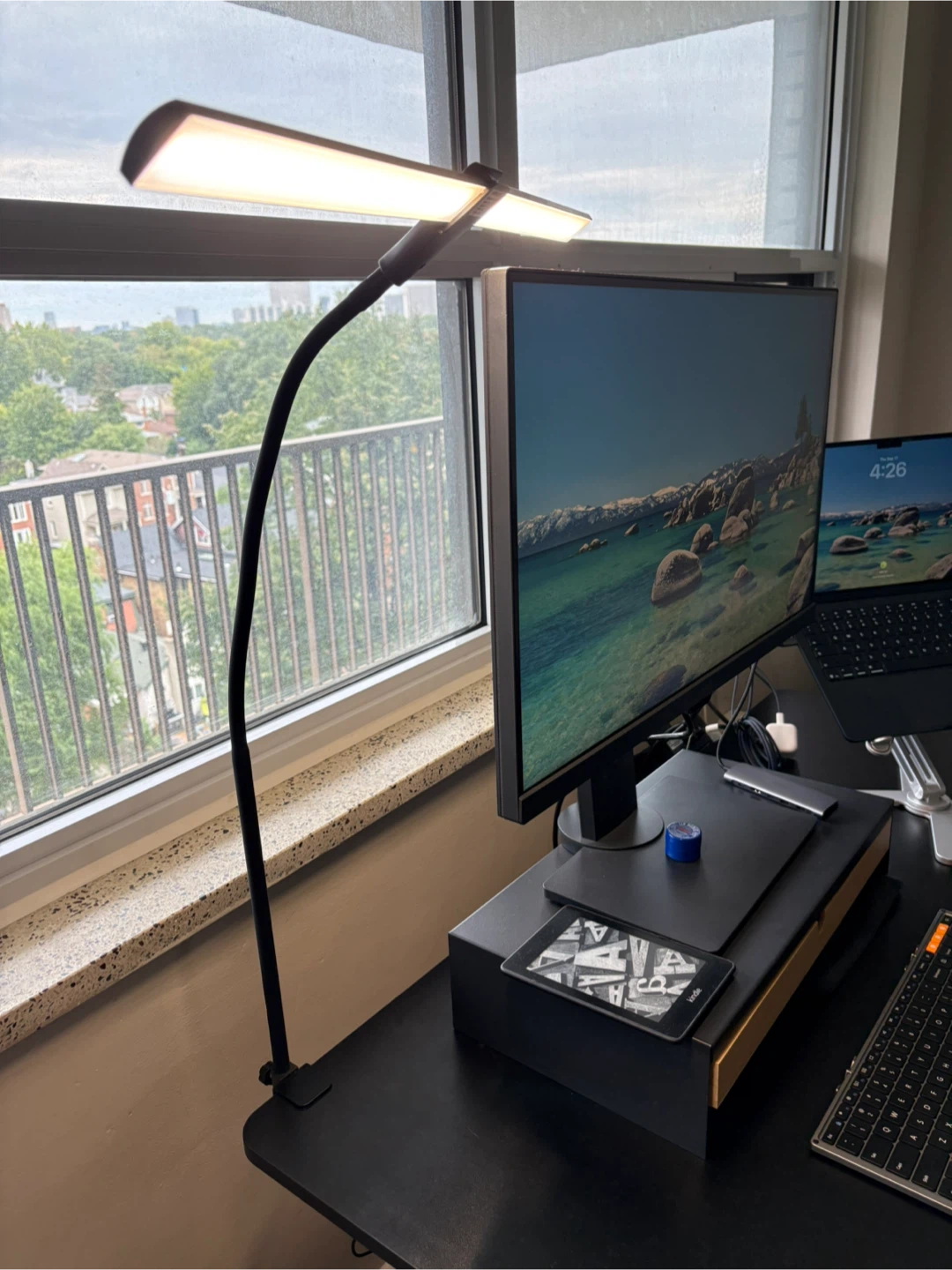 Desk Lamp for Office Home-Dimmable LED Desk Light with Clamp,