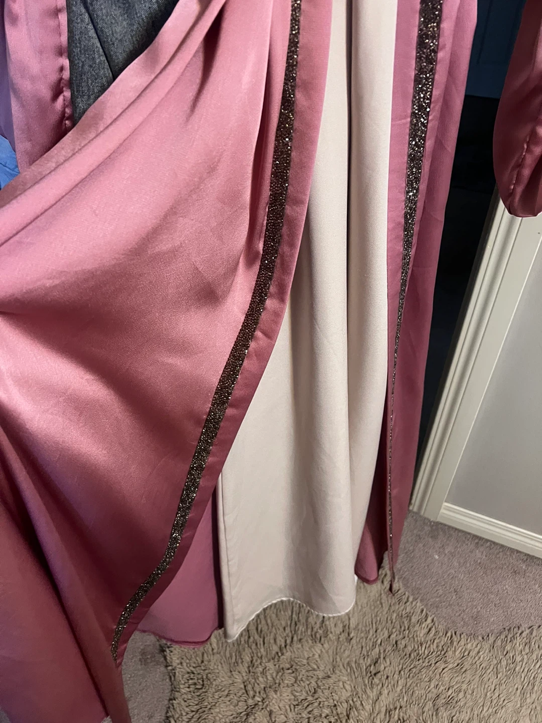 Türkan Pink and Cream Abaya - photo 2