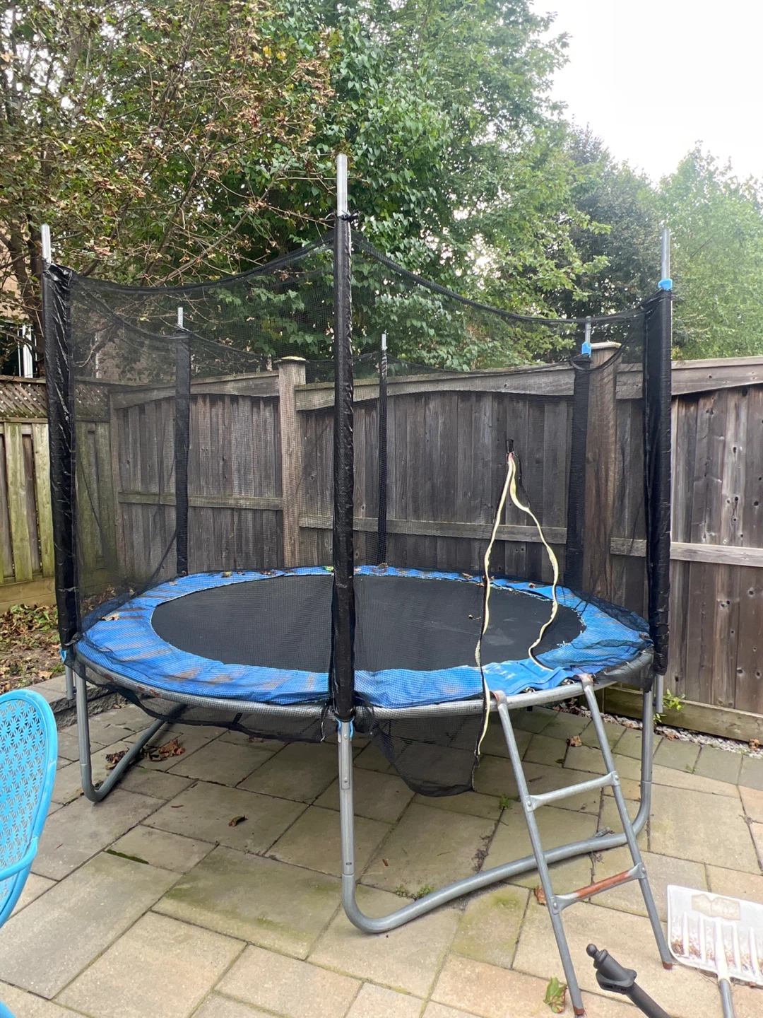 Outdoor Kids Playhouse and trampoline