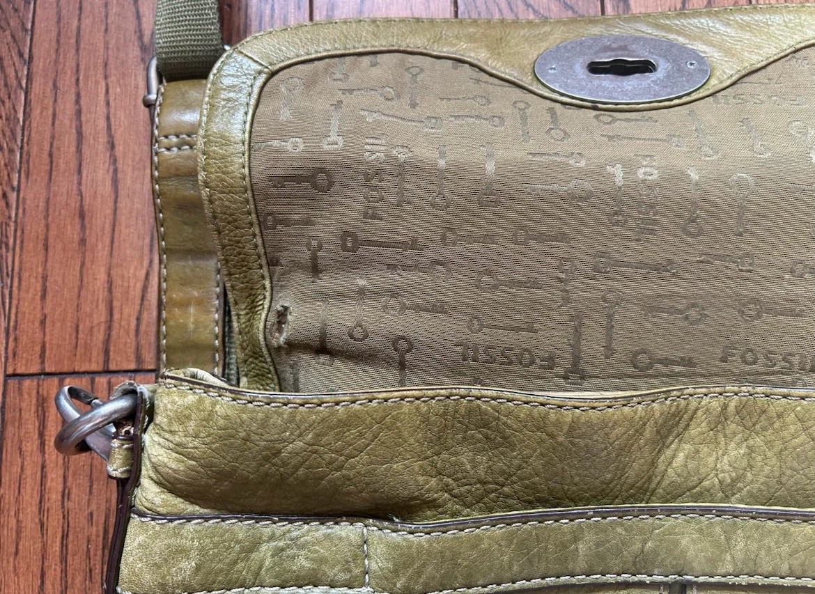 Fossil Olive Green Leather Crossbody Bag - photo 2