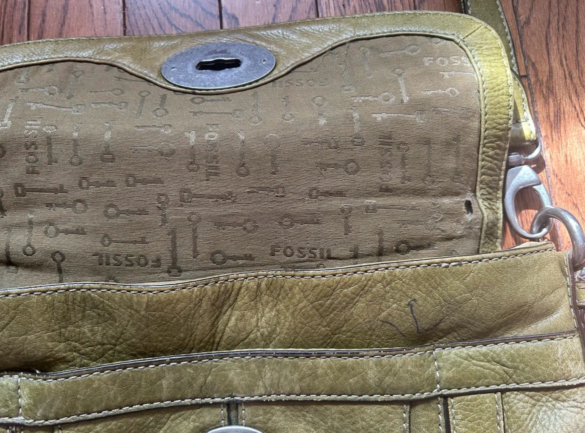 Fossil Olive Green Leather Crossbody Bag - photo 3