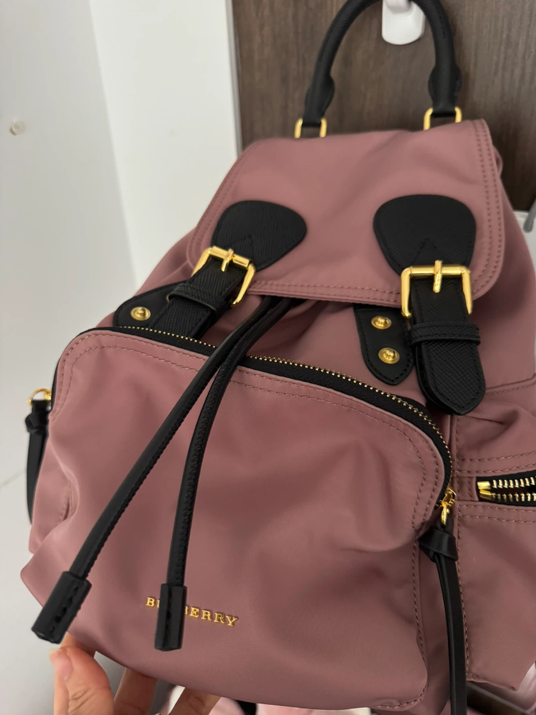 Burberry Nylon Backpack Pink small size