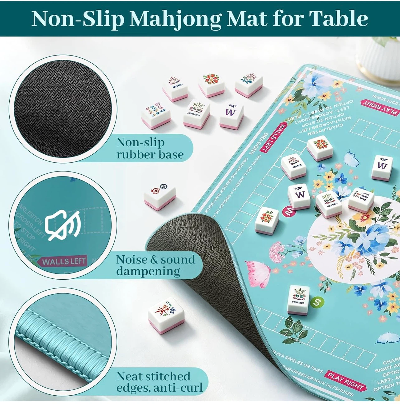 Non-Slip Mahjong Mat with Carrying Bag - photo 3