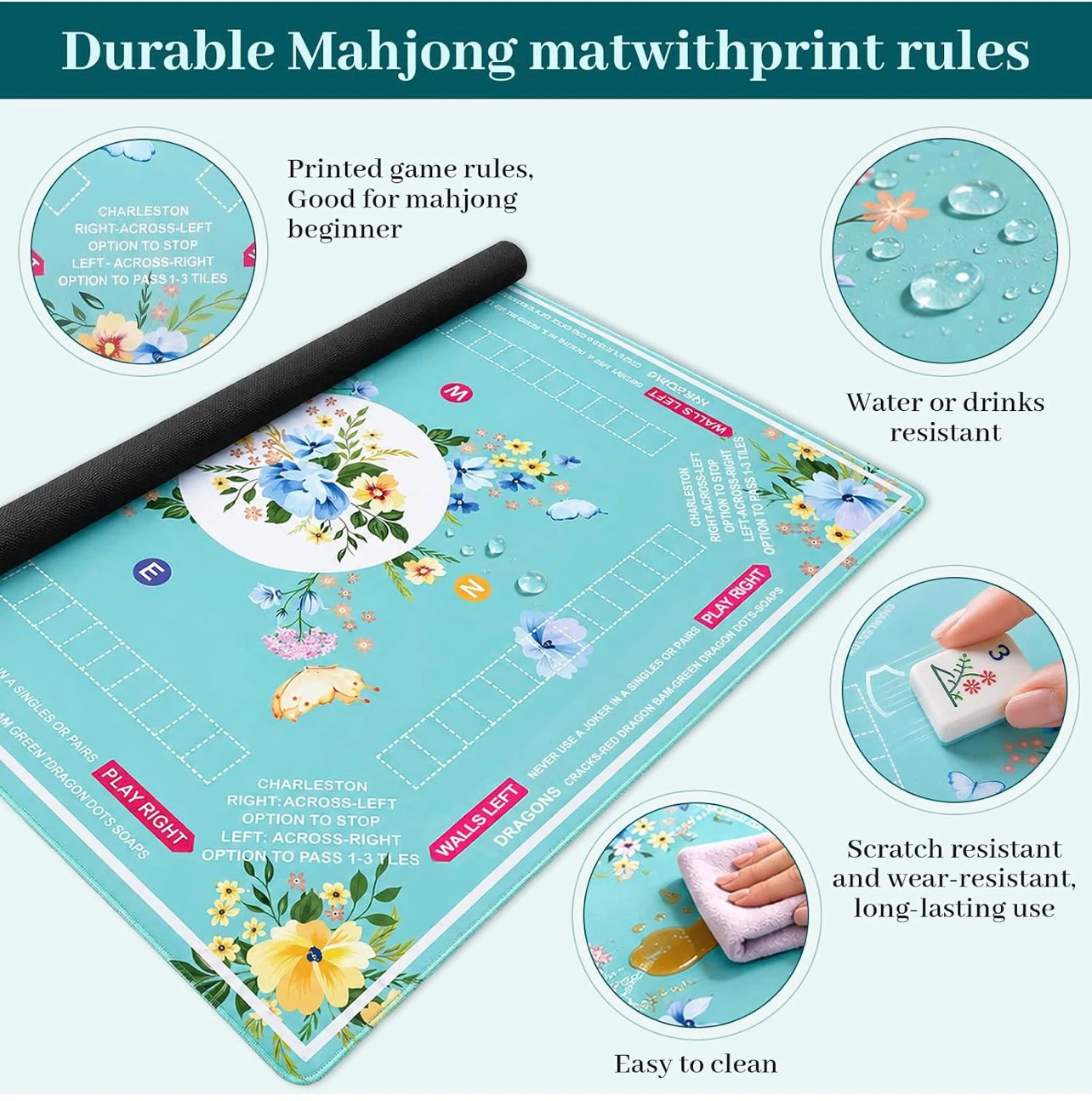 Non-Slip Mahjong Mat with Carrying Bag - photo 4