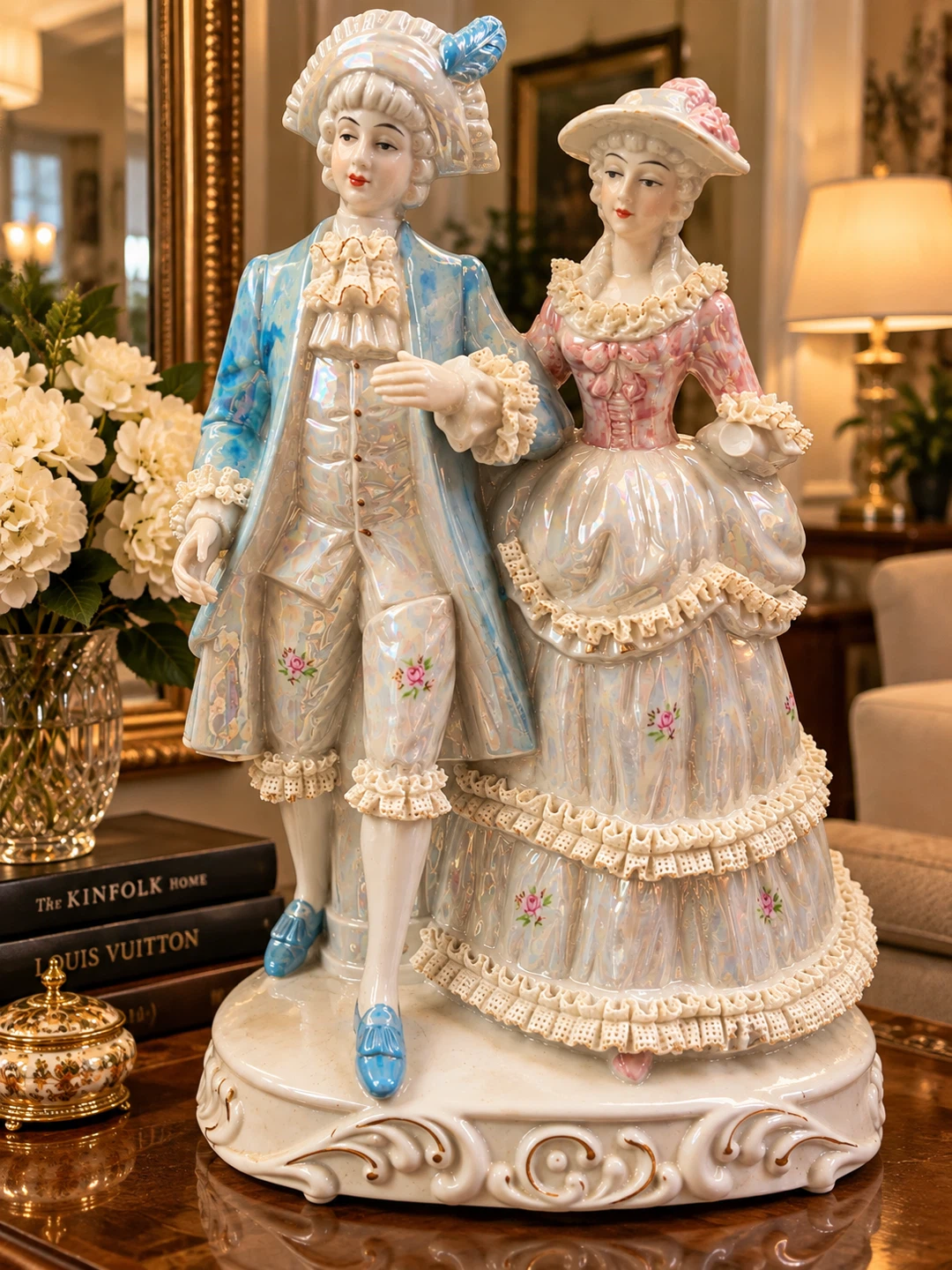Vintage Porcelain Victorian Couple Figurine –
