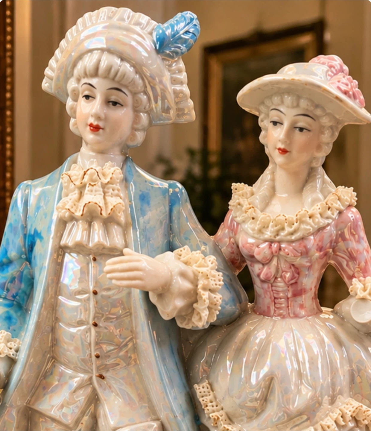 Vintage Porcelain Victorian Couple Figurine – - photo 3