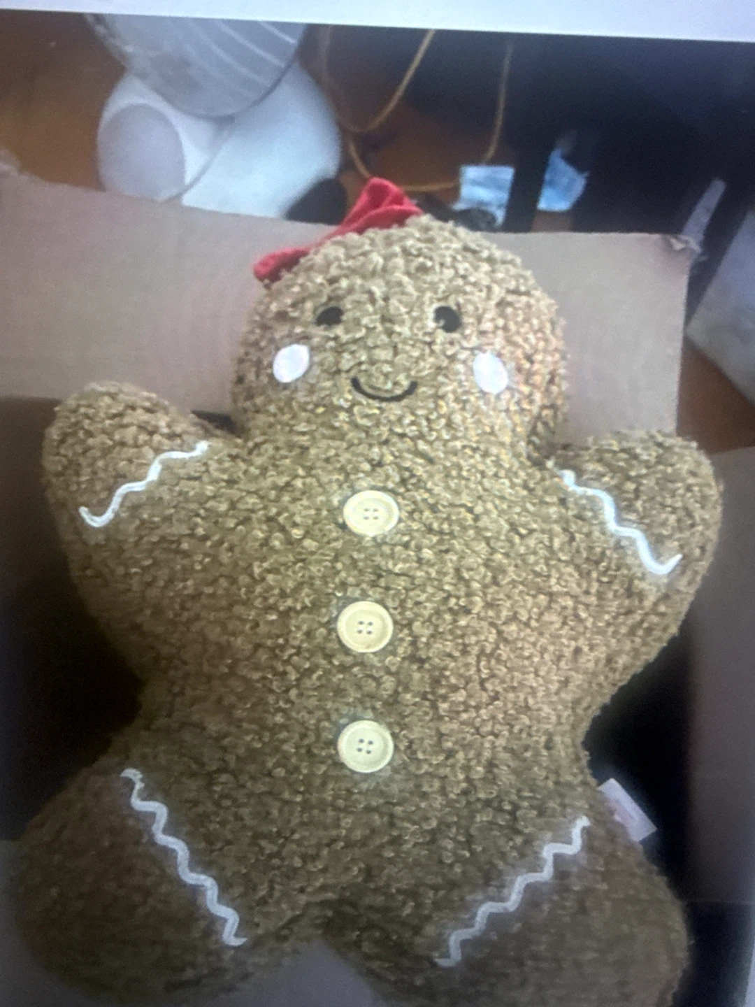 Set of 2 Gingerbread Man Plush Pillows - photo 2