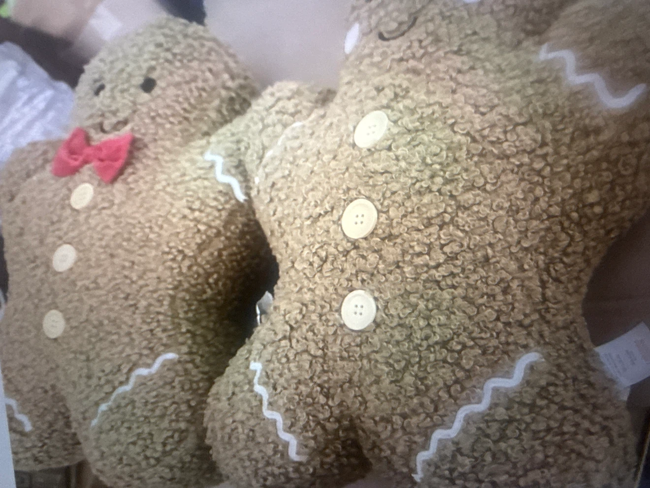 Set of 2 Gingerbread Man Plush Pillows - photo 3