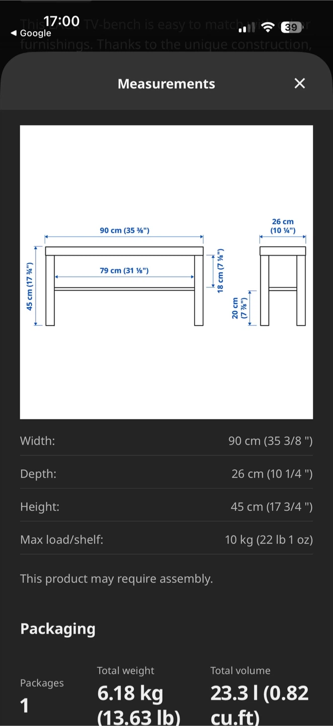 IKEA LACK TV Bench - Black - photo 2