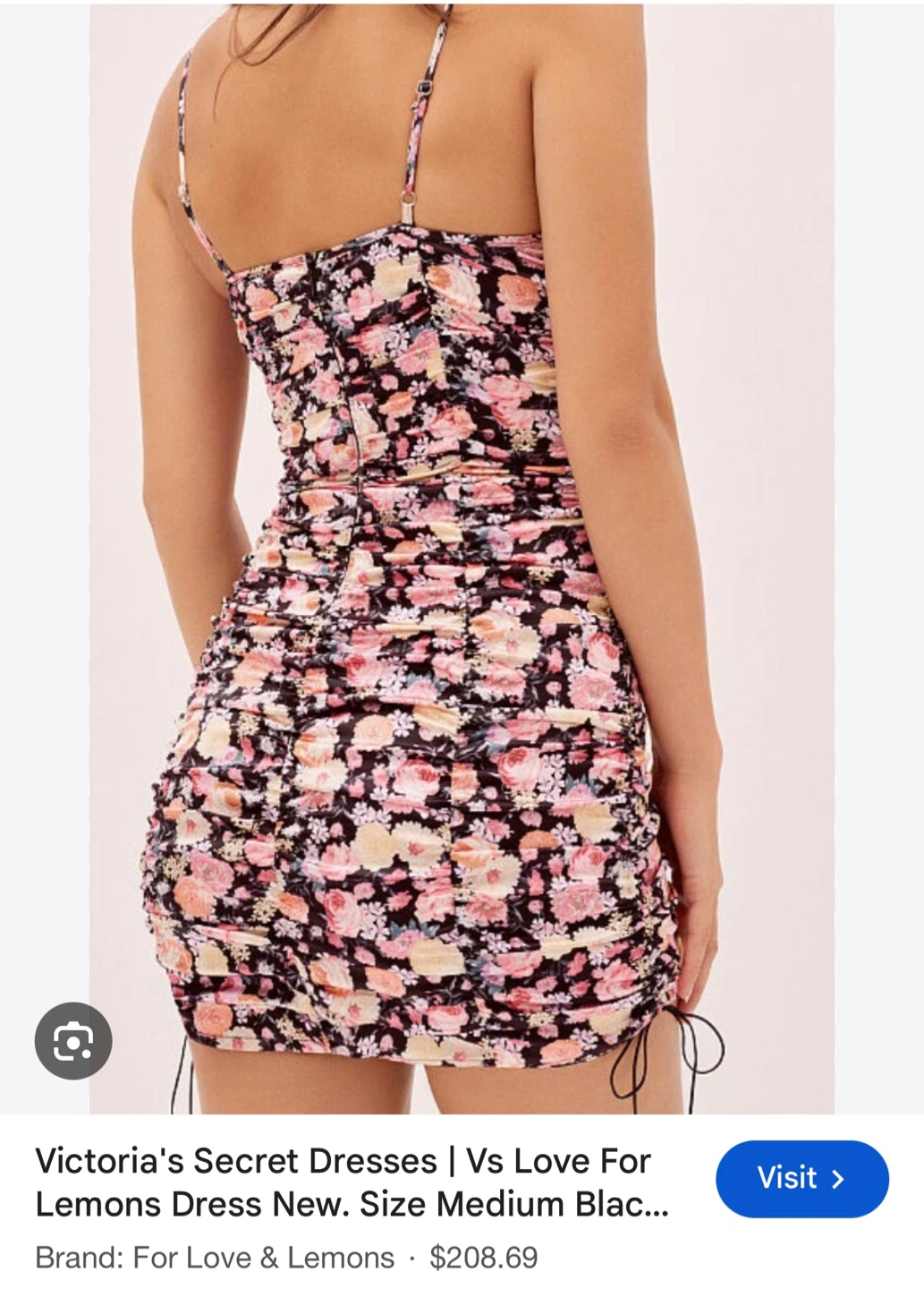 For Love & Lemons Floral Ruched Dress