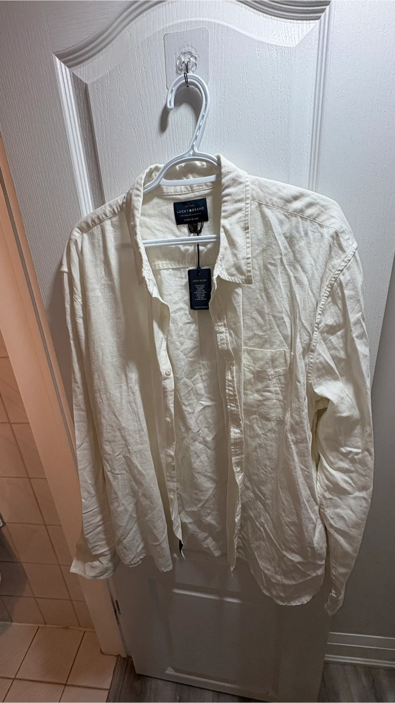 Lucky Brand Linen Blend Long Sleeve Shirt - XXL
