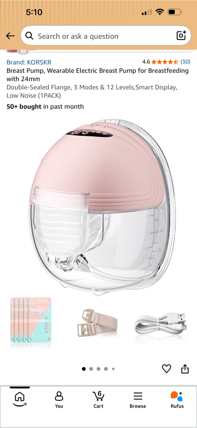 KORSKR Wearable Electric Breast Pump 2-Pack