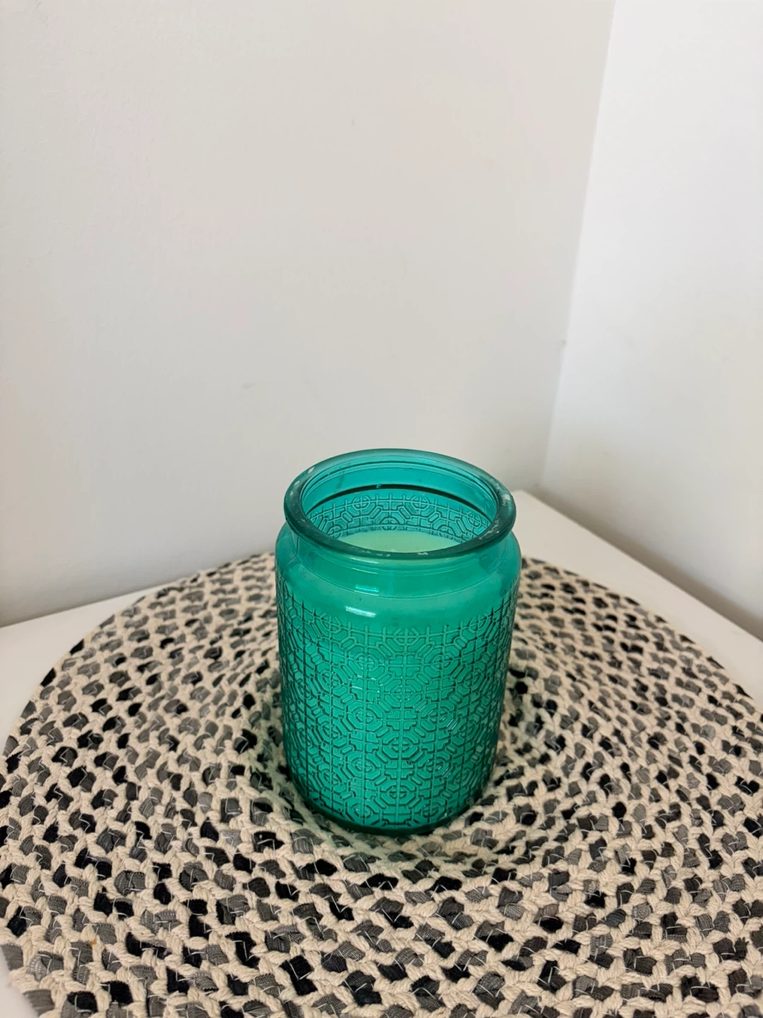 Teal Glass Jar Scented Candle