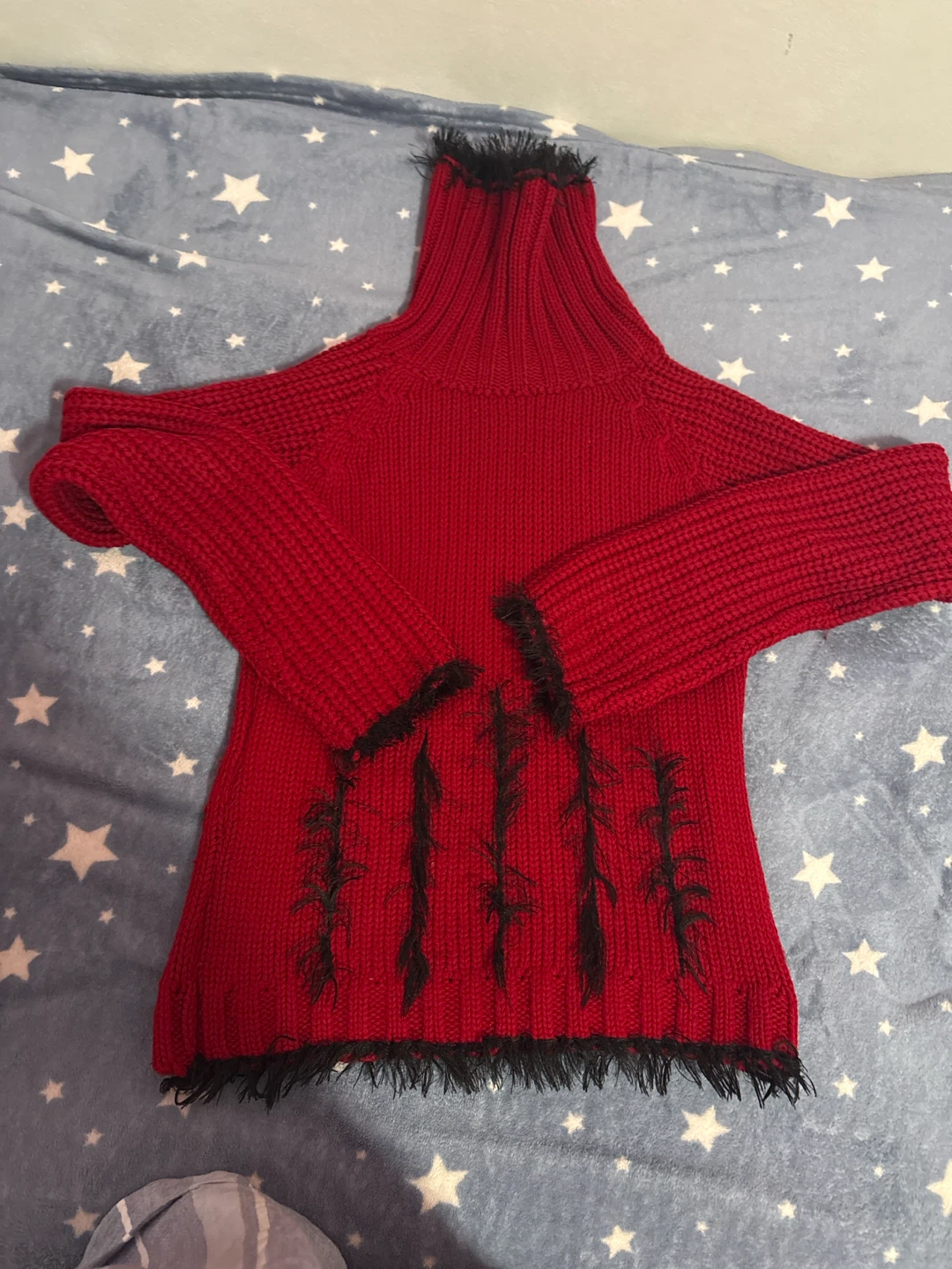 Red Knit Turtleneck Sweater
