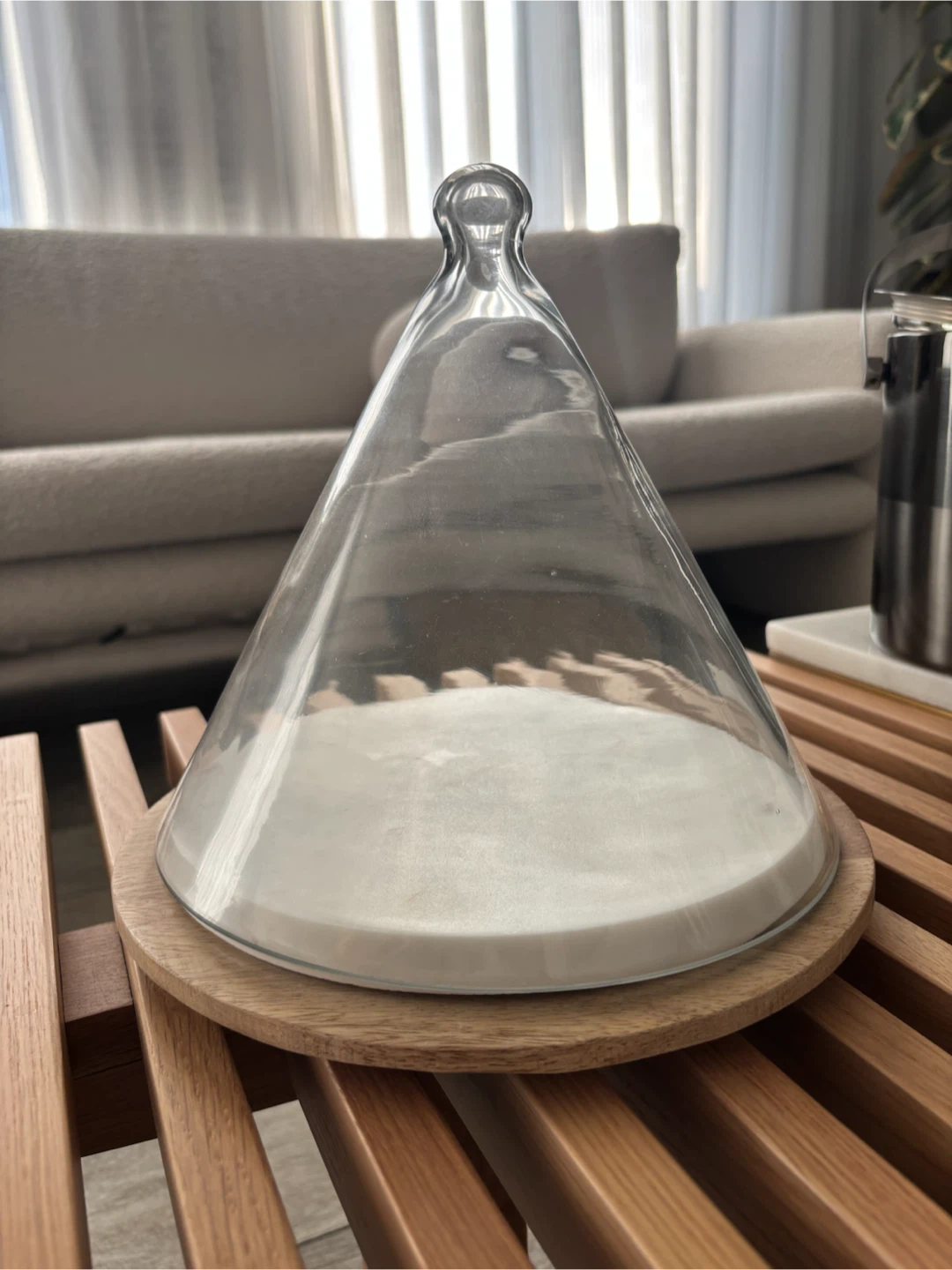 Glass Dome with Wooden Base