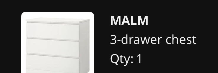 IKEA MALM 3-Drawer Chest