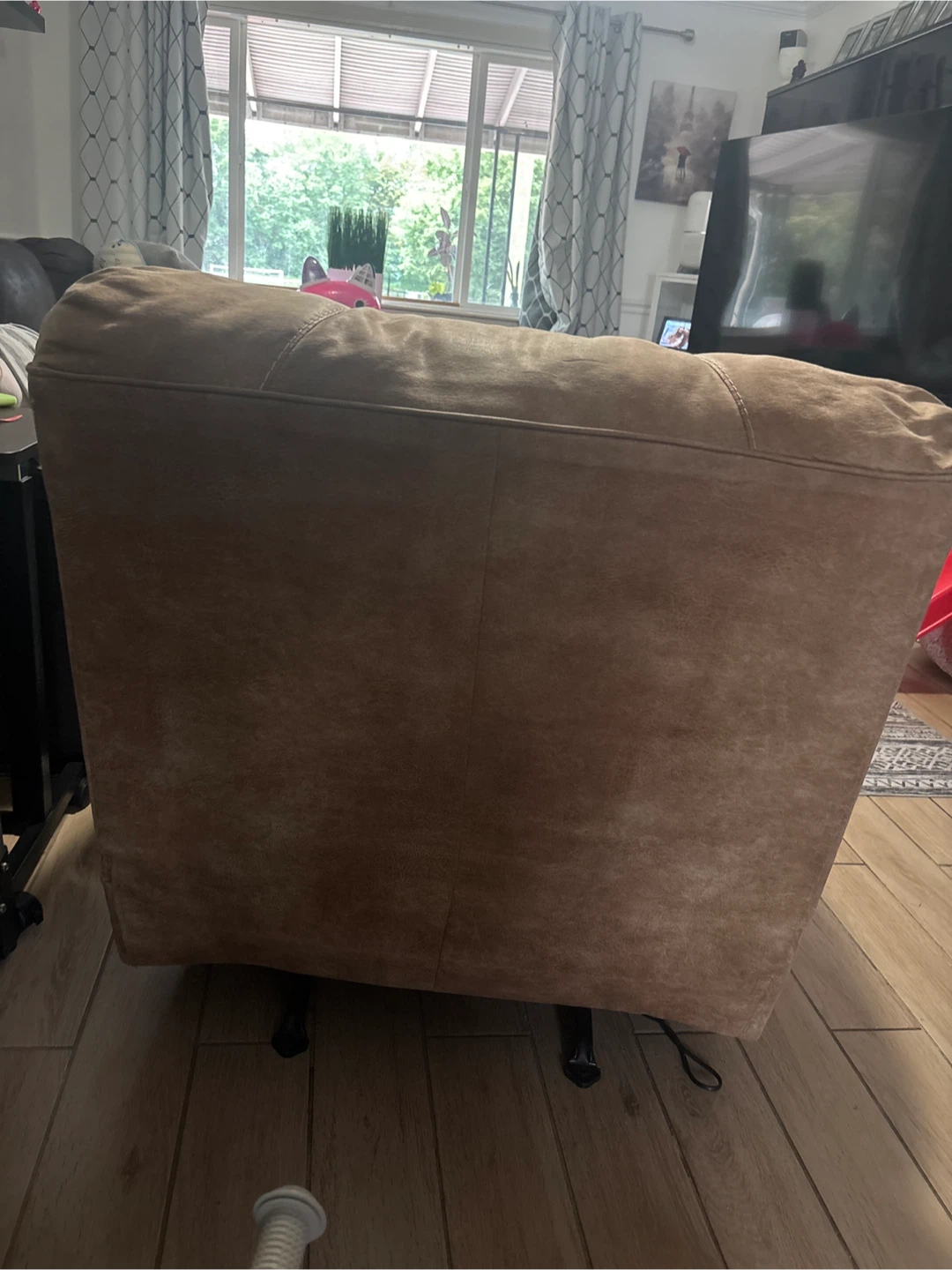 Tan Suede Power Recliner Chair - photo 3
