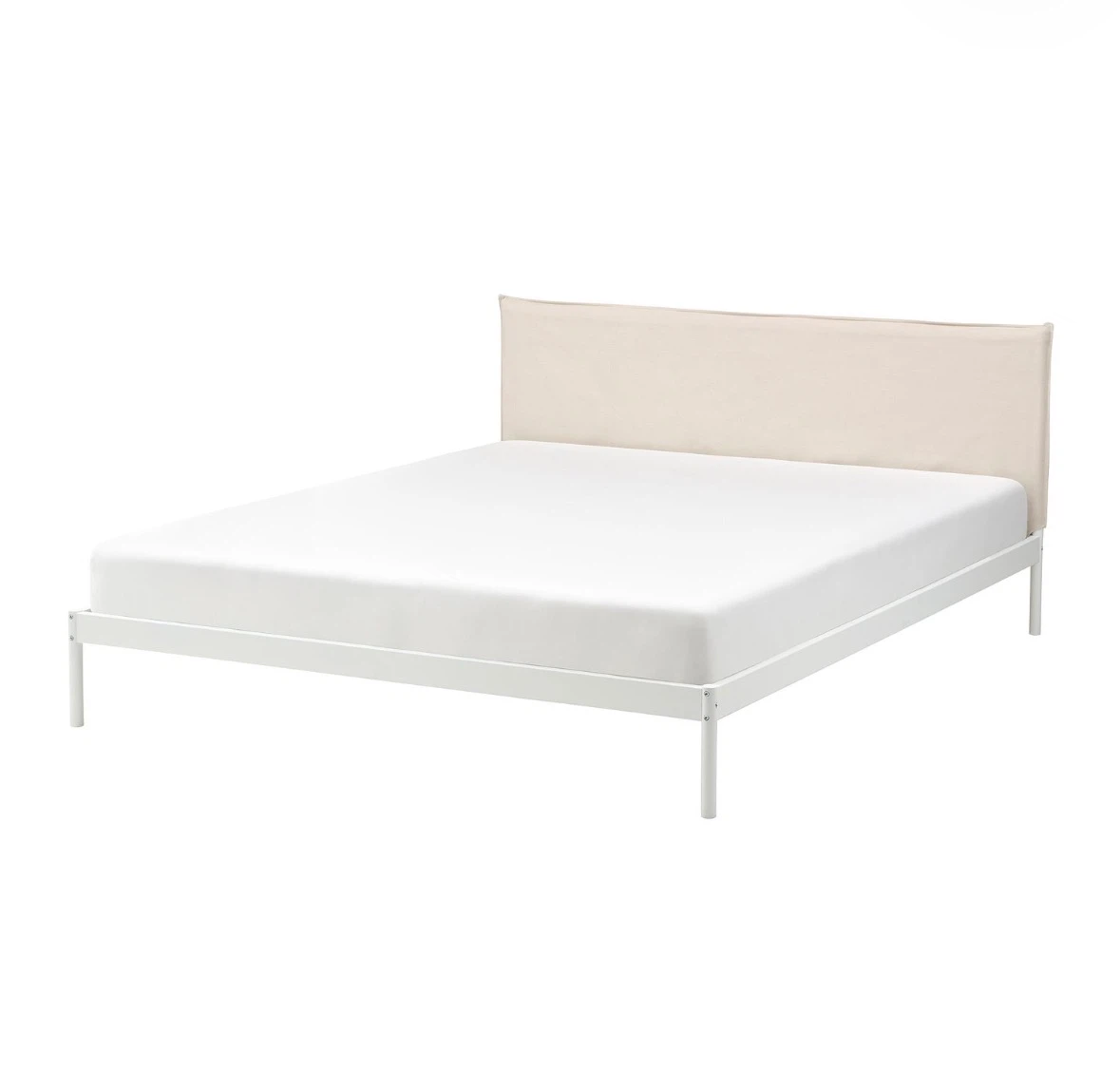 IKEA Bed Frame with Upholstered Headboard