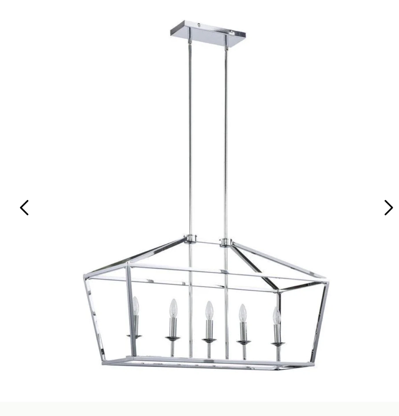 Chrome Five-Light Linear Chandelier